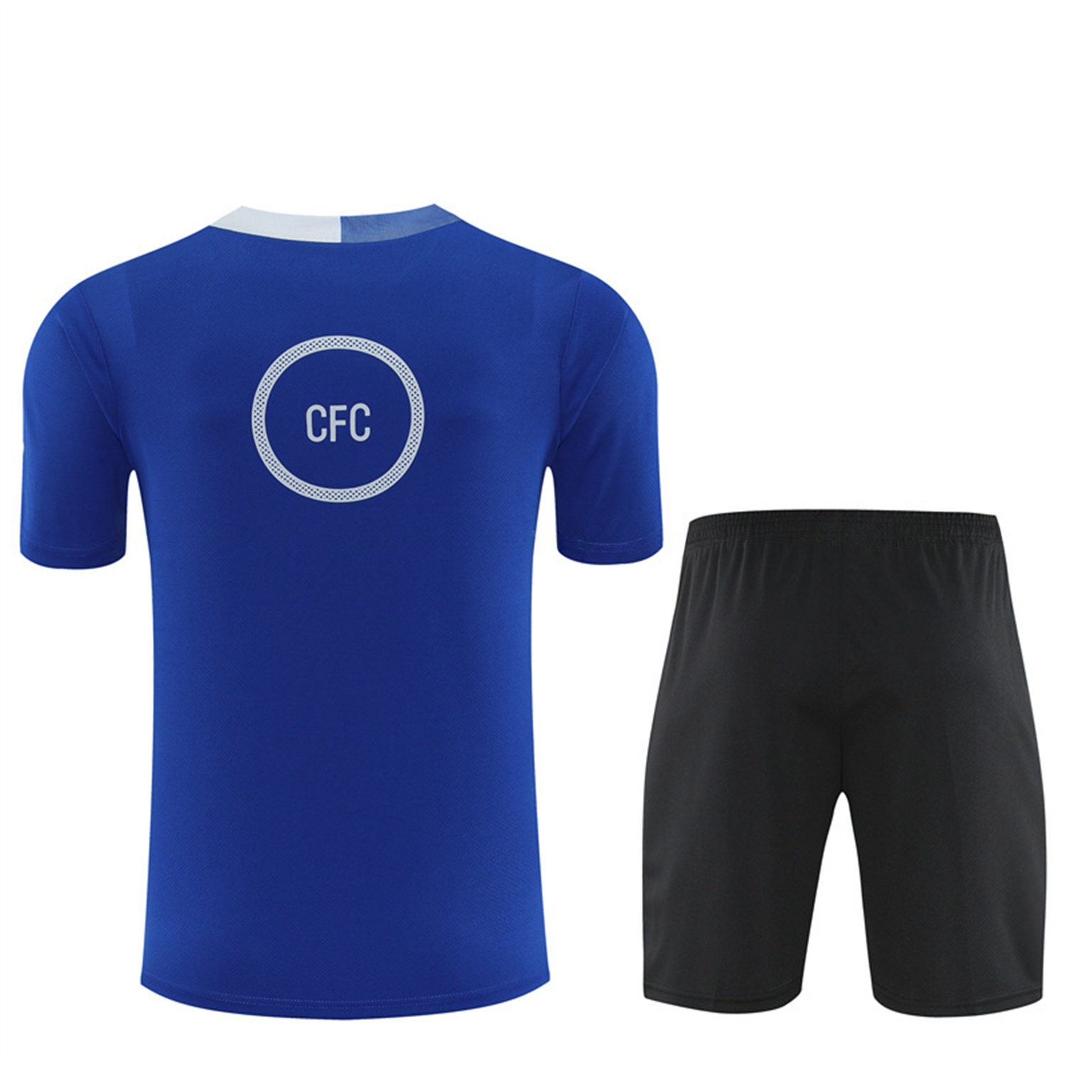 C.H.E.L.S.E.A 25-26 Kids Short-Sleeve Training Set - Blue Top & Black Shorts - Unitedfutballjersey