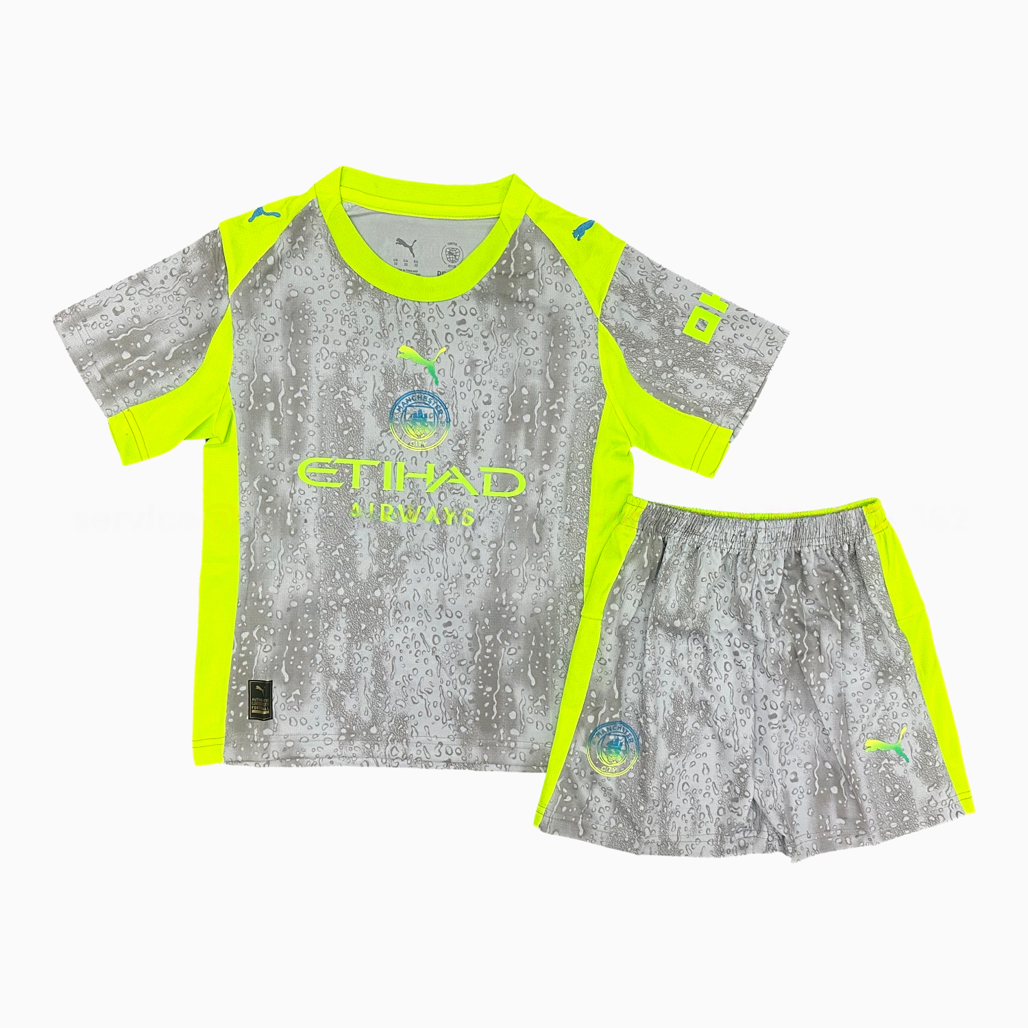 Manchester City 25-26 Third Gray Kids Kit - Unitedfutballjersey