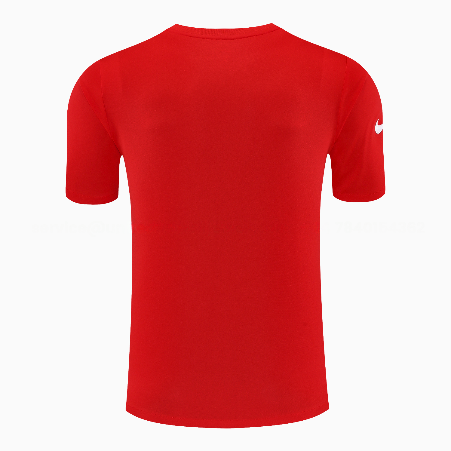 Atletico Madrid Short-Sleeve Training Set - Red White Top & Blue Shorts - Unitedfutballjersey