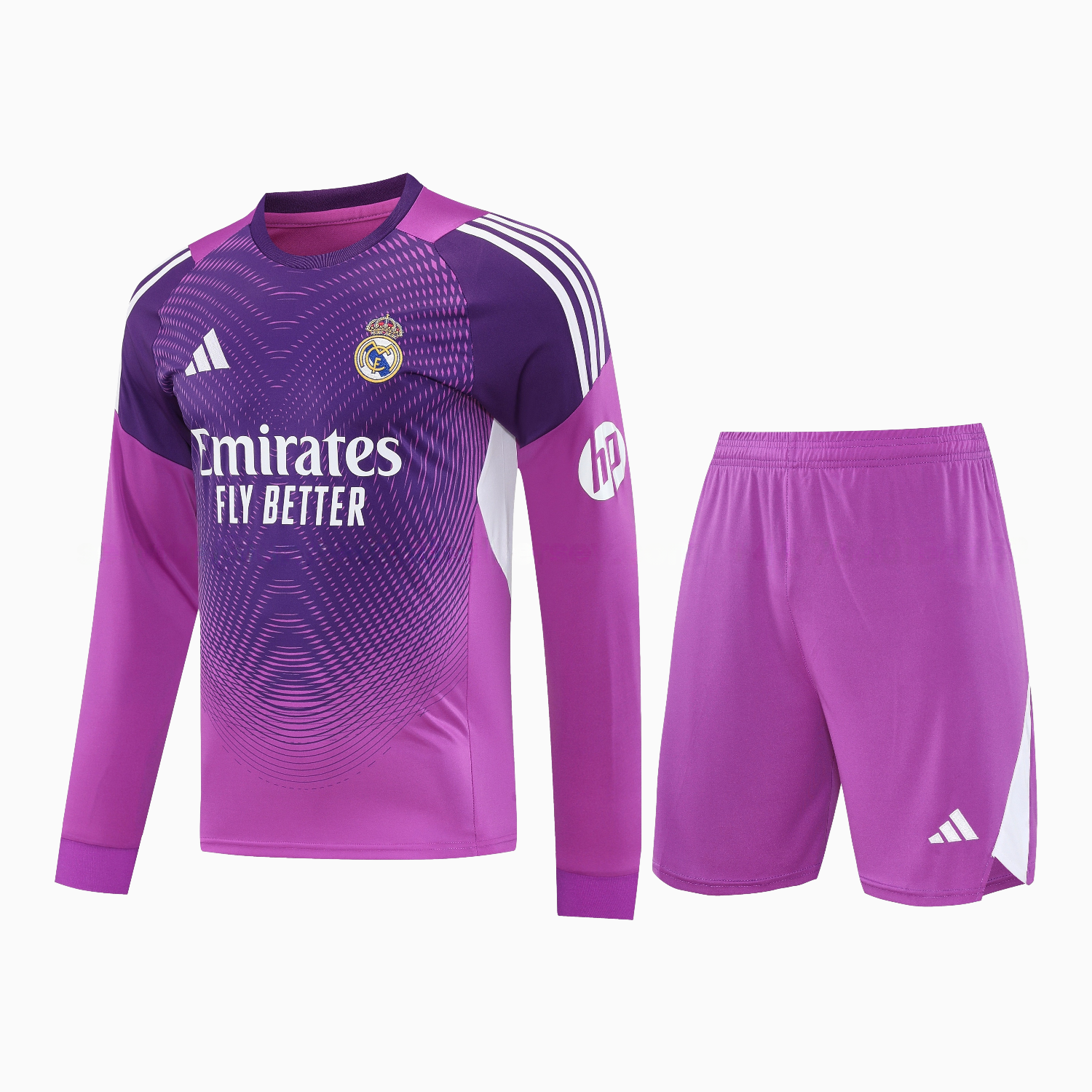 Real Madrid 25-26 Longt-Sleeve Training Set - Purple Top & Purple Shorts - Unitedfutballjersey