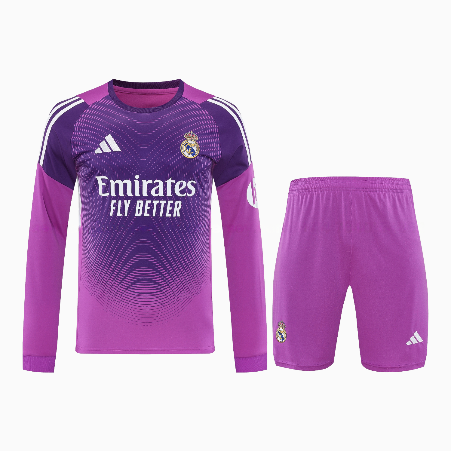 Real Madrid 25-26 Longt-Sleeve Training Set - Purple Top & Purple Shorts - Unitedfutballjersey