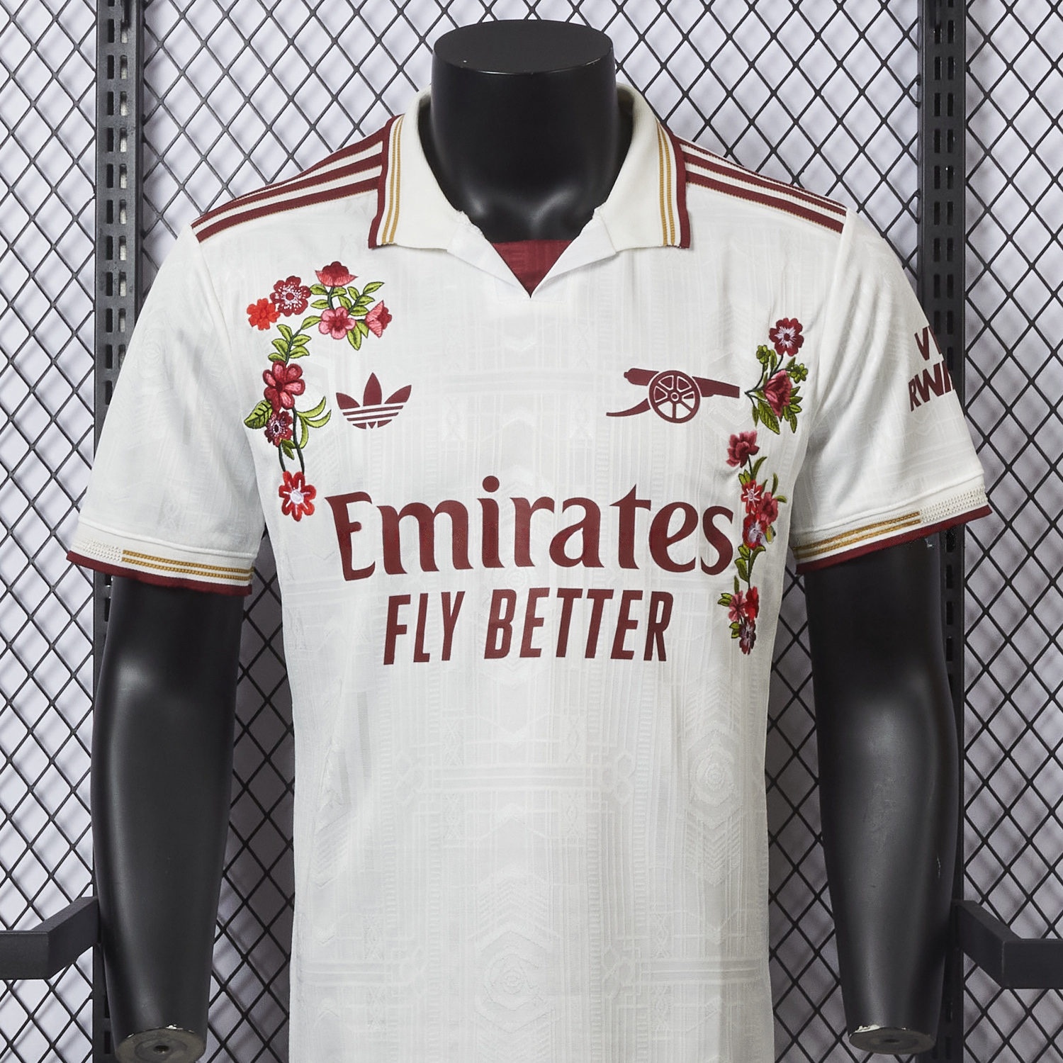【Embroidered Flower Version】Arsenal 25-26 Third White Jersey - Player Version - Unitedfutballjersey