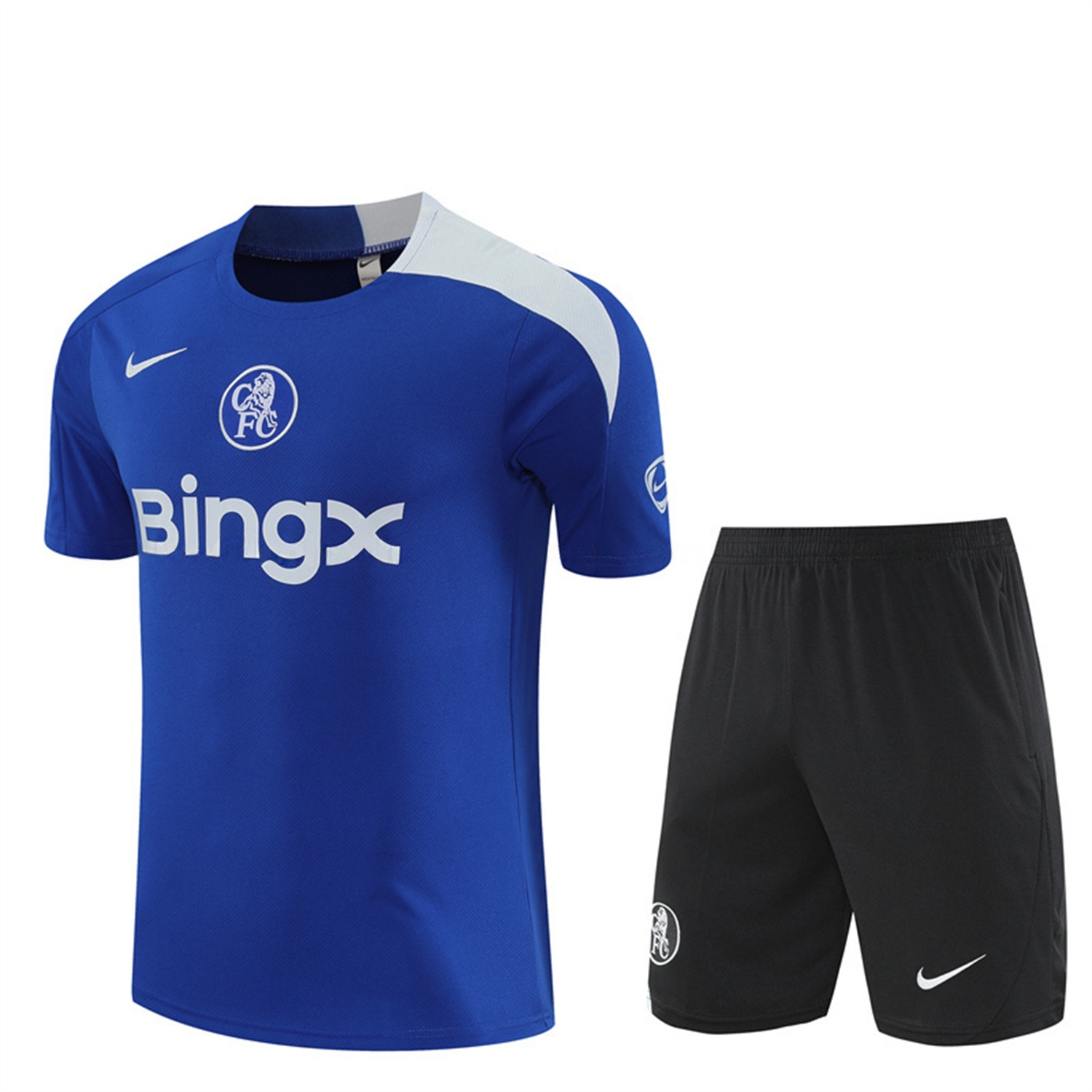 C.H.E.L.S.E.A 25-26 Short-Sleeve Training Set - Blue Top & Black Shorts - Unitedfutballjersey