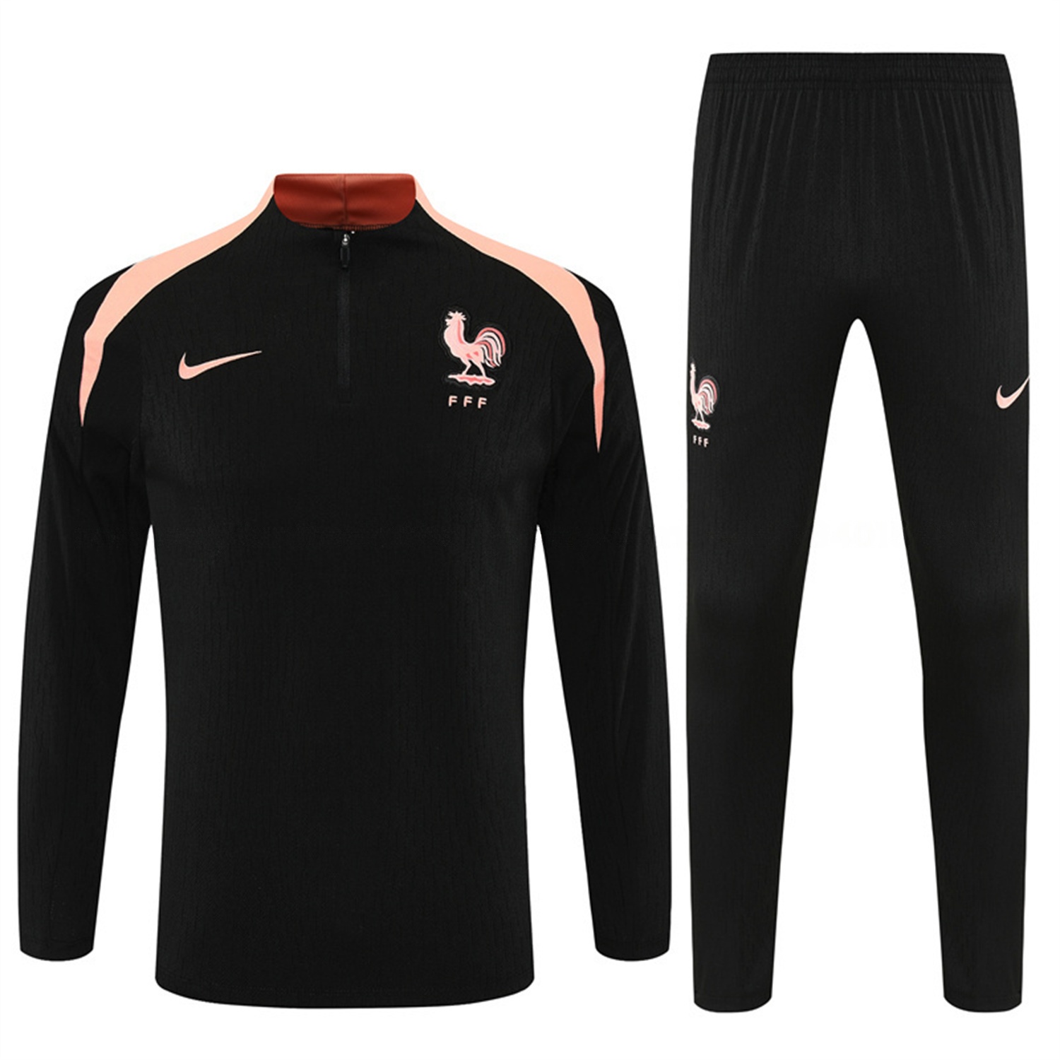 France 25-26 Long Sleeve Training Set - Player Version - Black Top and Pants - Unitedfutballjersey