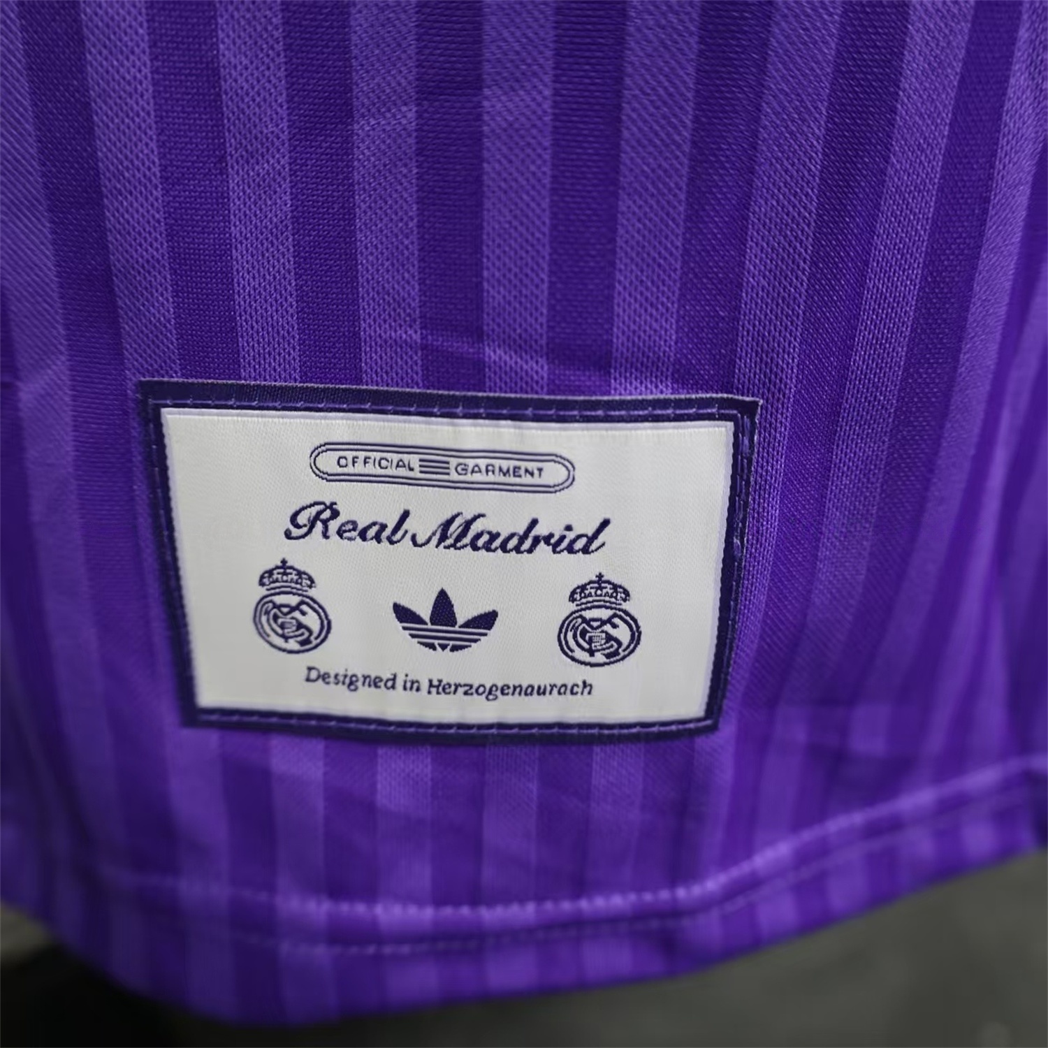 Real Madrid 25-26 Icon Range Trefoil Purple Travel Jersey - Player Version - Unitedfutballjersey