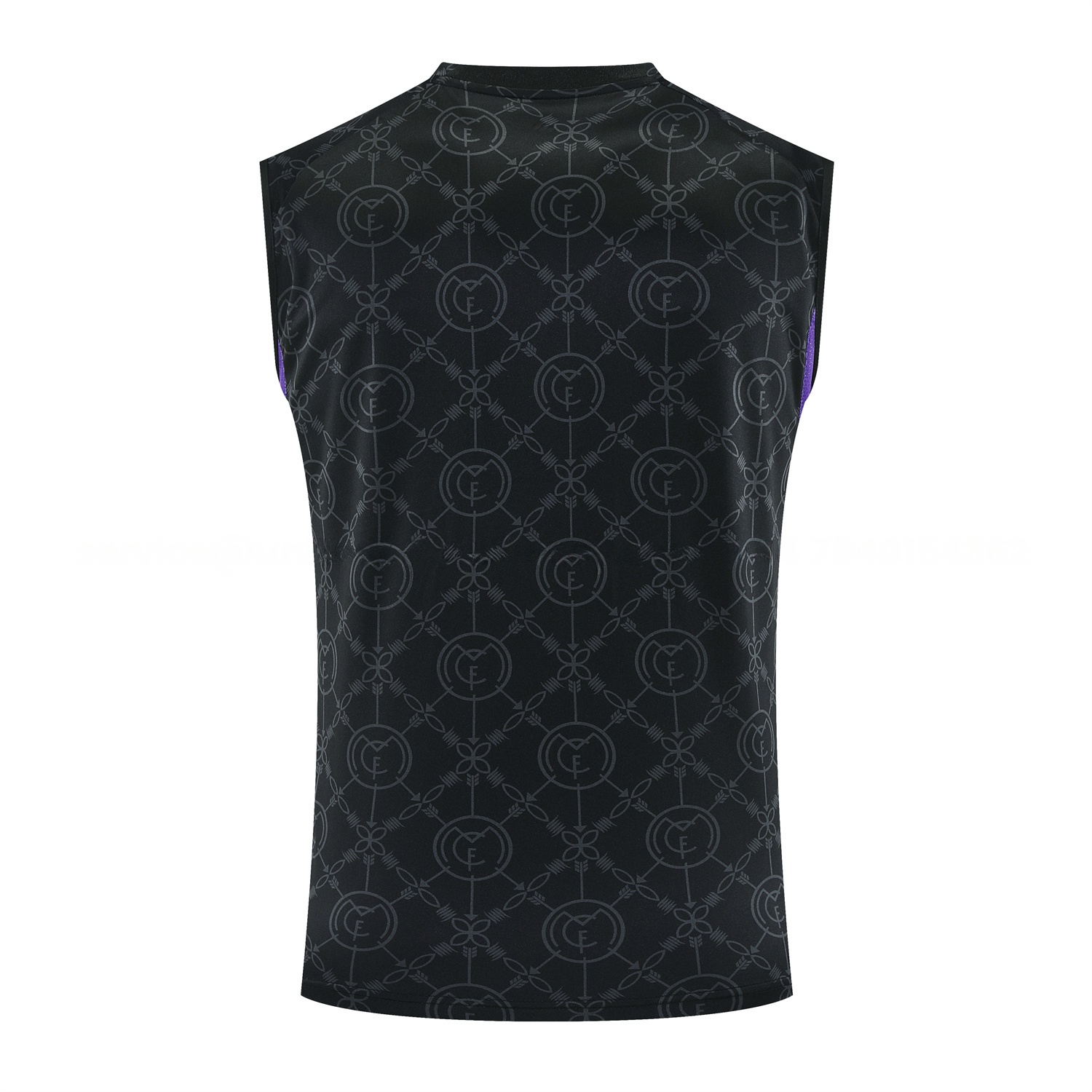 Real Madrid 25-26 Vest Training Set - Blue Edge Black Vest & Black Shorts - Unitedfutballjersey