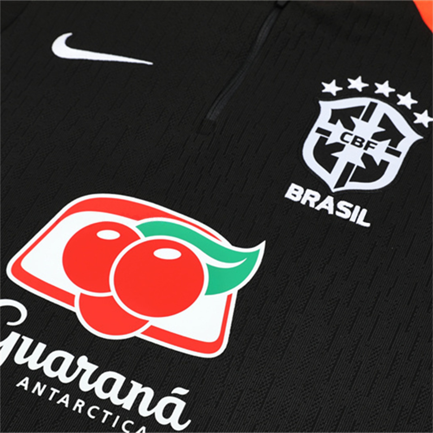 Brazil 25-26 Kids Long Sleeve Training Set - Player Version - Black Top and Pants - Unitedfutballjersey