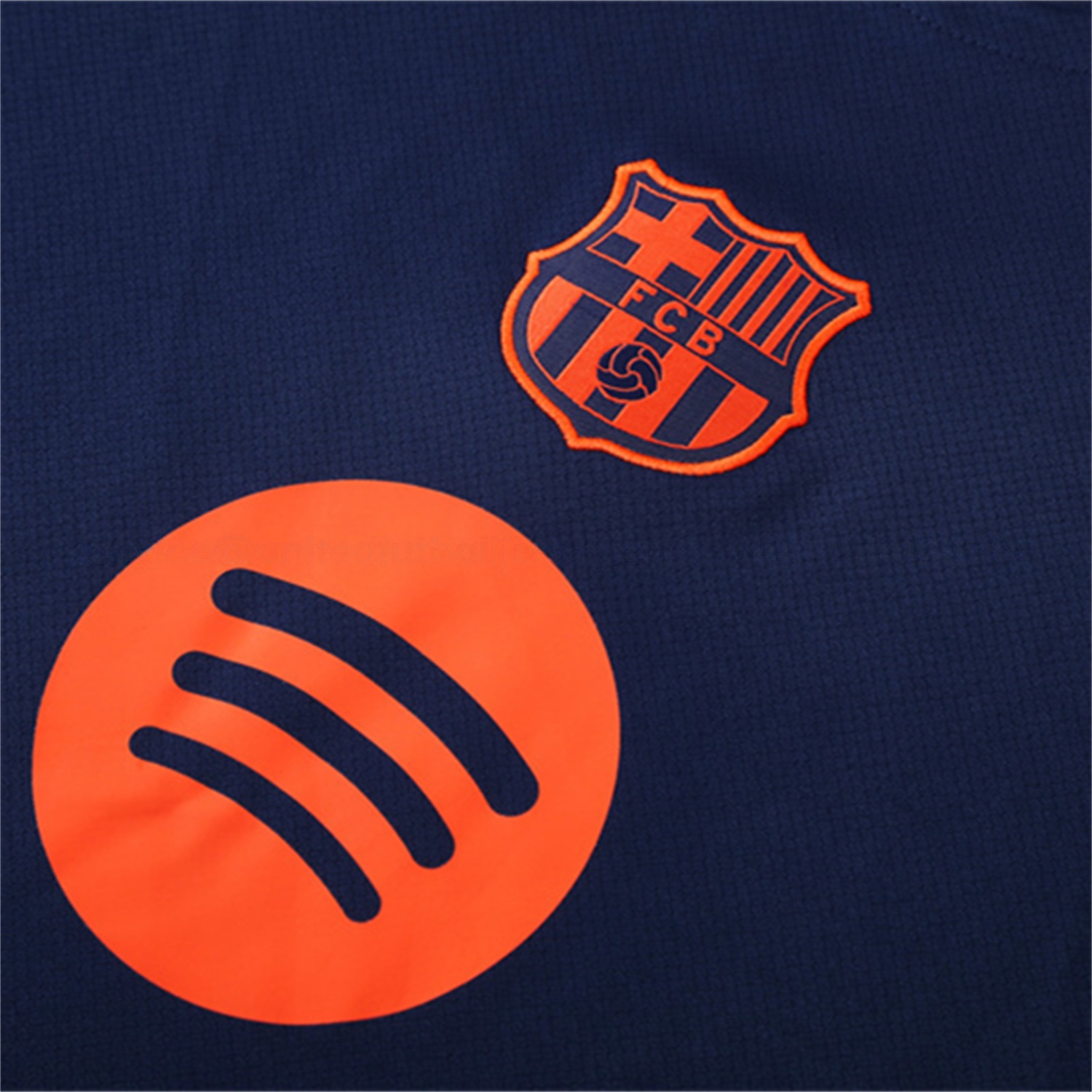 Barcelona 25-26 Short-Sleeve Training Set - Royal Blue Top Orange Sponsor & Royal Blue Shorts - Unitedfutballjersey