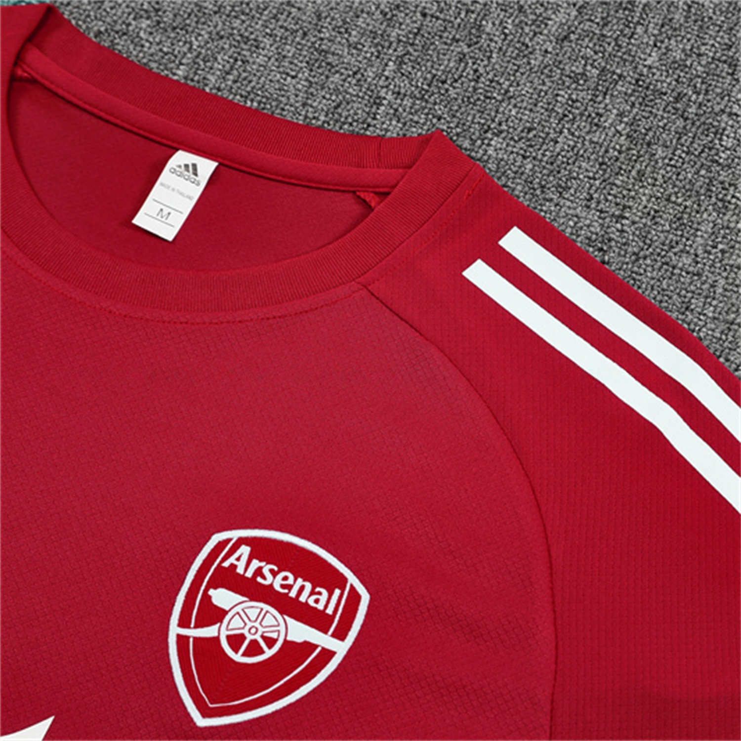 Arsenal 25-26 Kids Short-Sleeve Training Set - Red Top & Green Shorts - Unitedfutballjersey