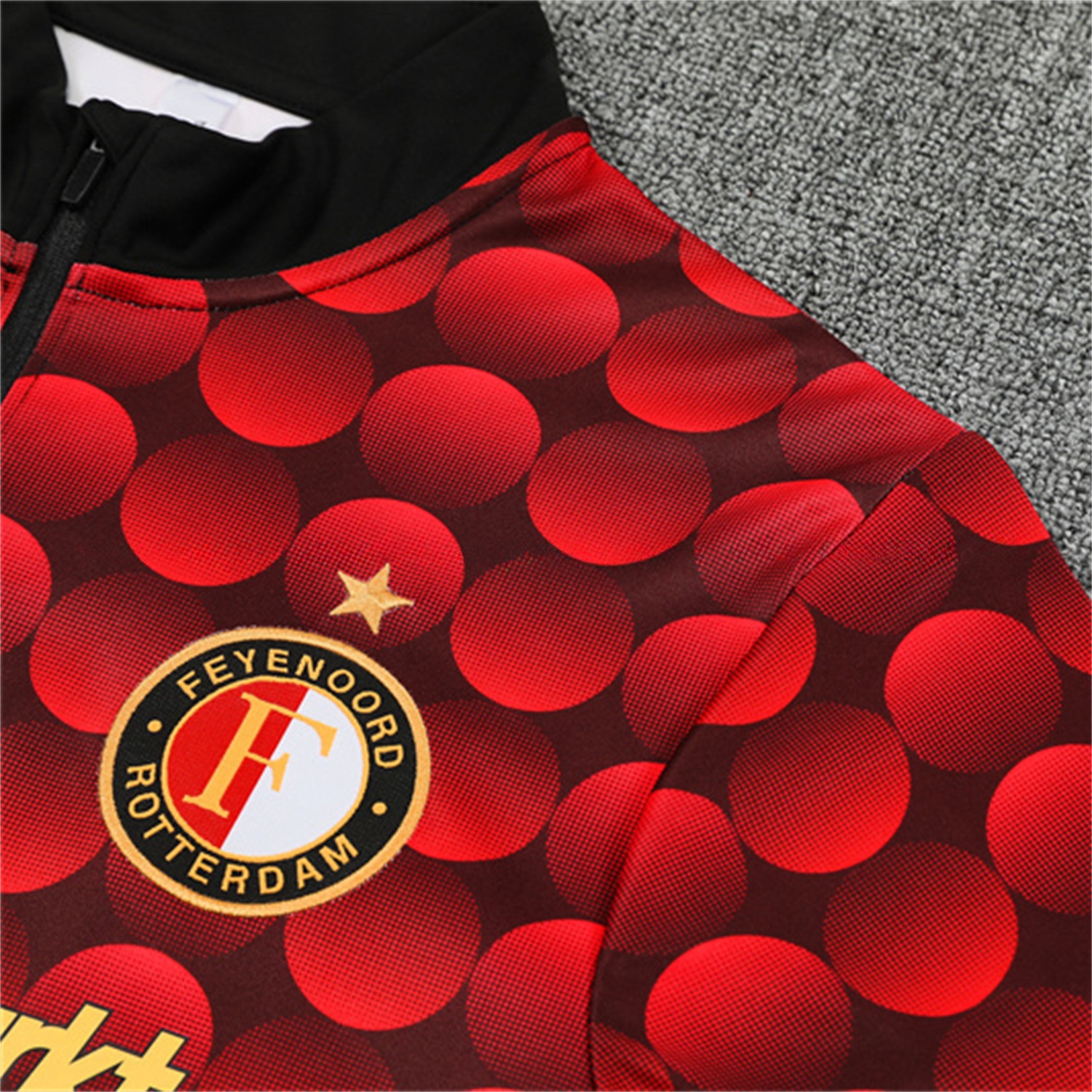 Feyenoord 25-26 Long Sleeve Training Set - Red Top & Black Pants - Unitedfutballjersey