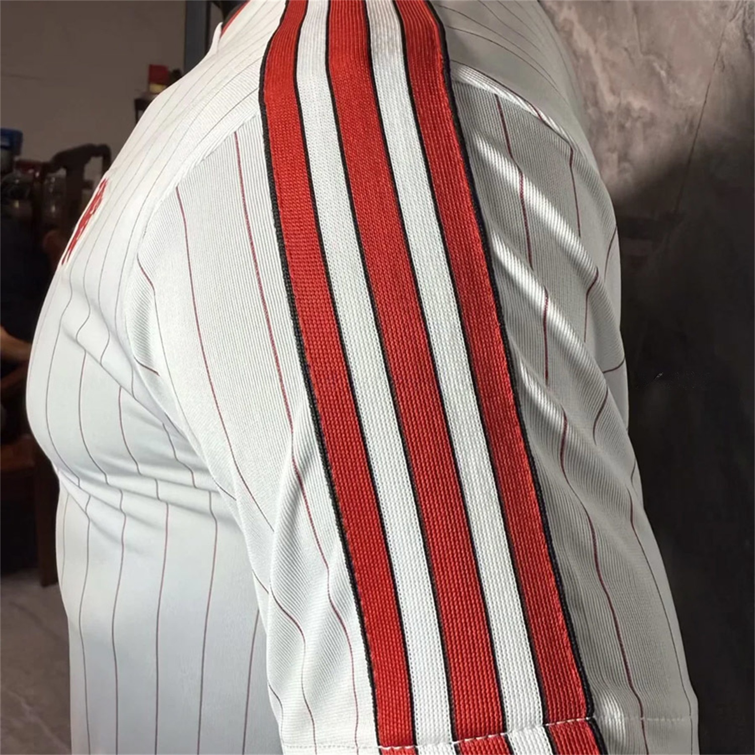 Manchester United 25-26 Trefoil Red Lines White Travel Jersey - Player Version - Unitedfutballjersey