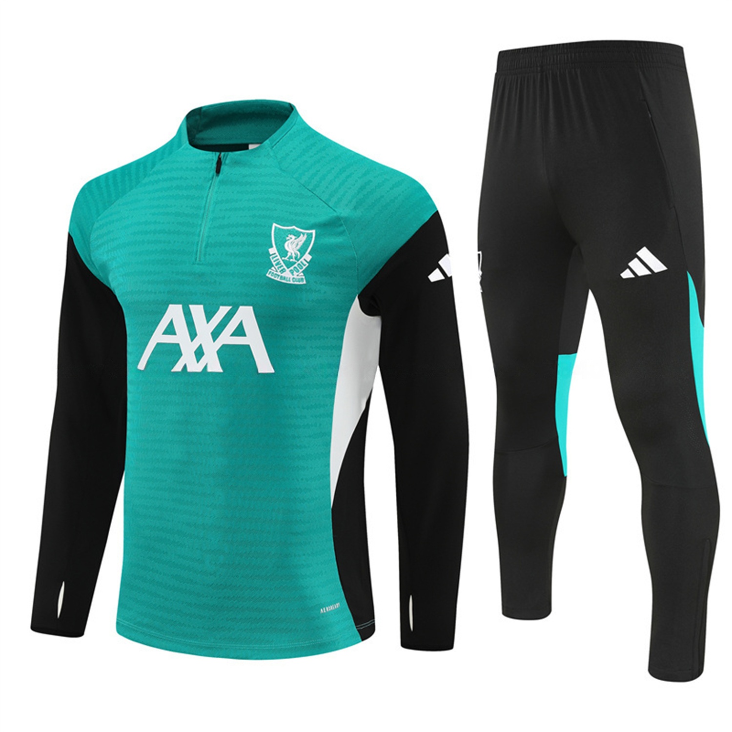 Liver.pool 25-26 Long Sleeve Training Set - Player Version - Green Top and Black Pants - Unitedfutballjersey