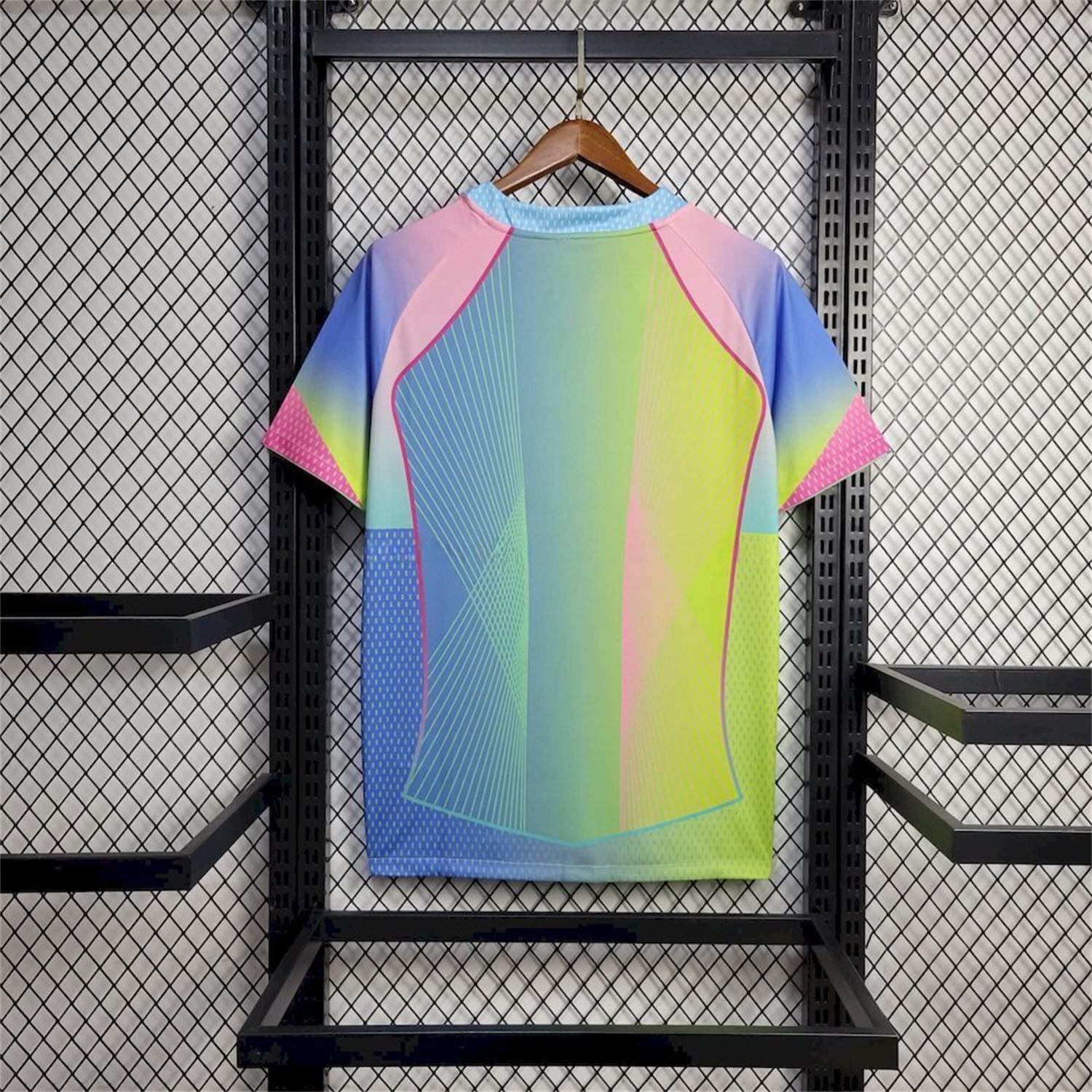 Barcelona 25-26 T90 Pink Lines Green And Blue Gradient Special Jersey - Fans Version - Unitedfutballjersey