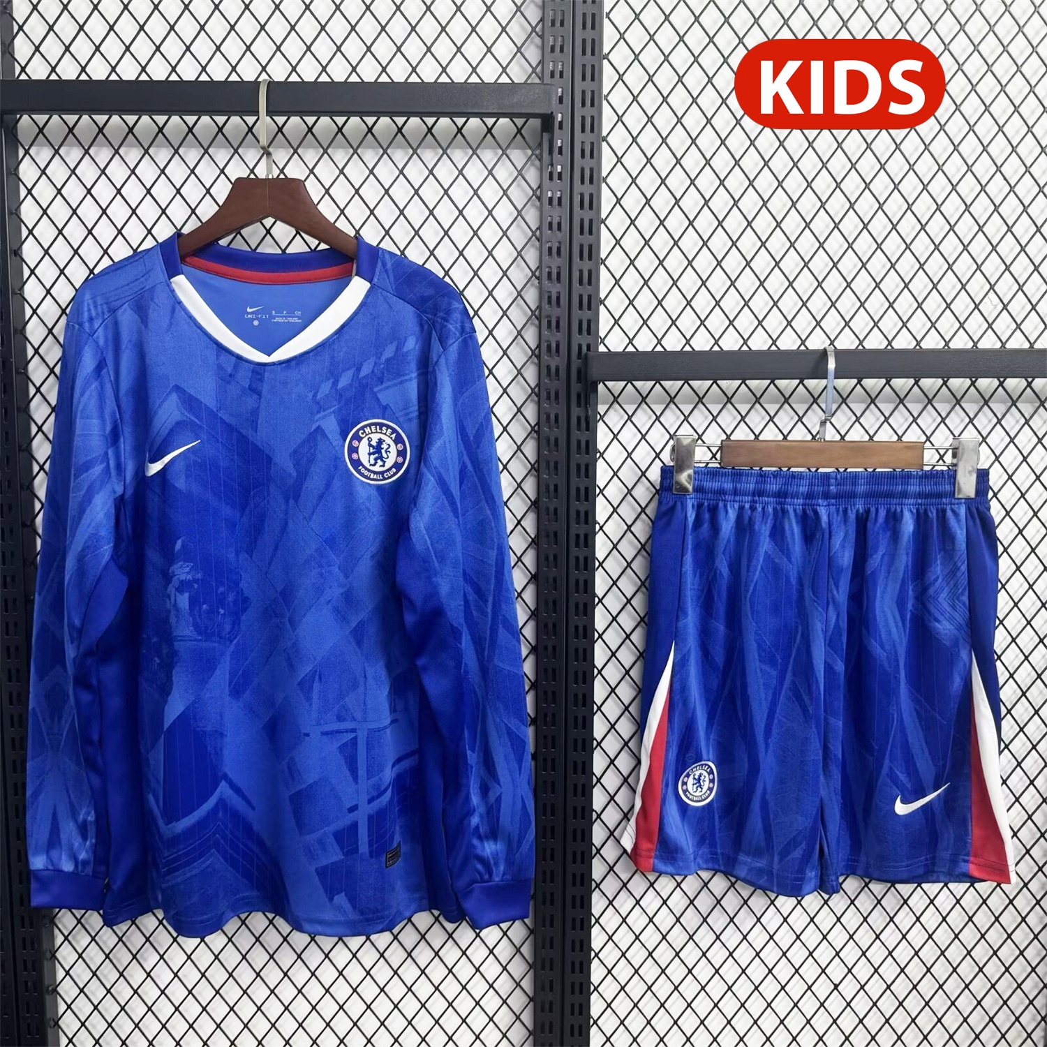 C.H.E.L.S.E.A 25-26 Home Long Sleeves Unsponsored Blue Kids Kit - Unitedfutballjersey