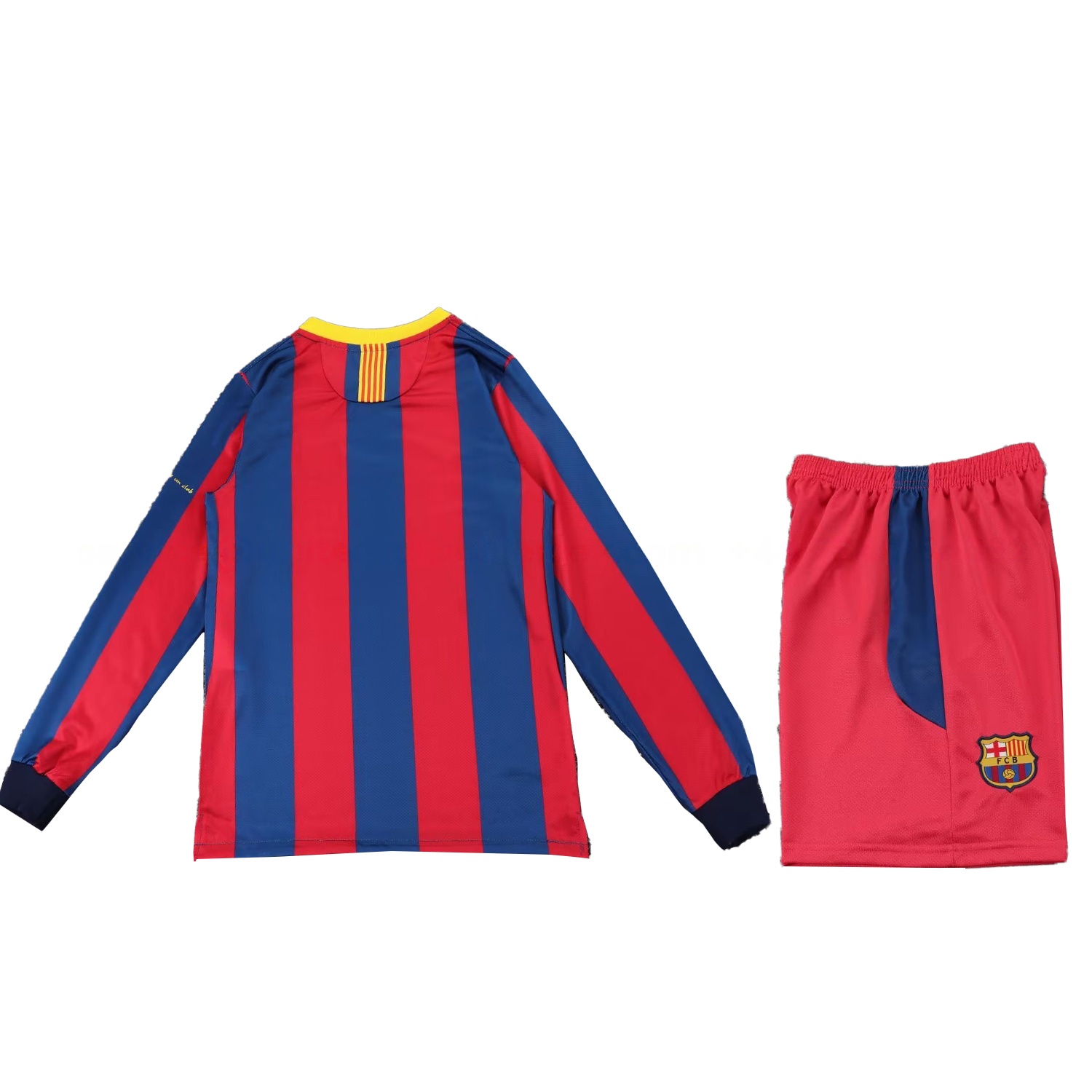 Retro Barcelona 2010-11 Home Long Sleeves Kids Kit - Unitedfutballjersey