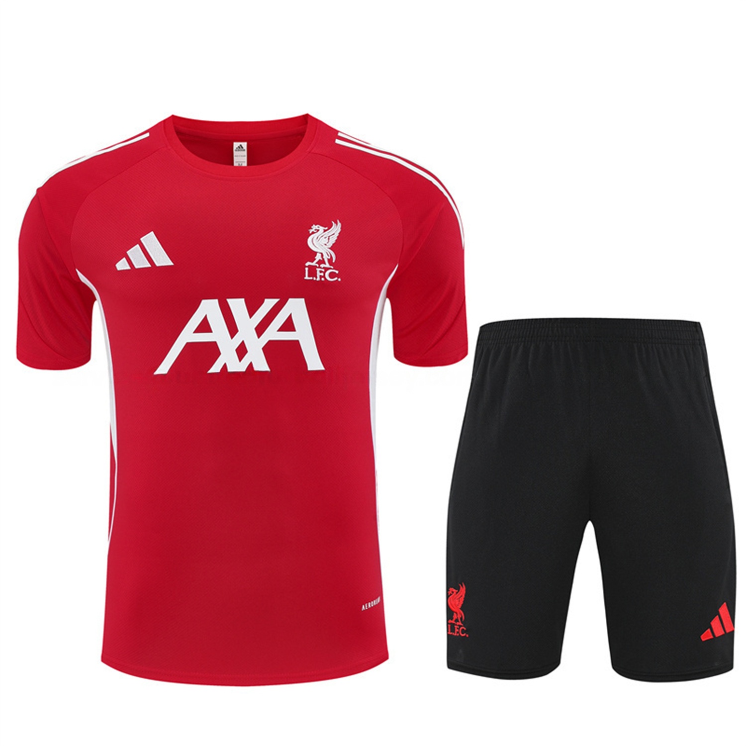 Arsenal 25-26 Kids Short-Sleeve Training Set - Red Top & Black Shorts - Unitedfutballjersey