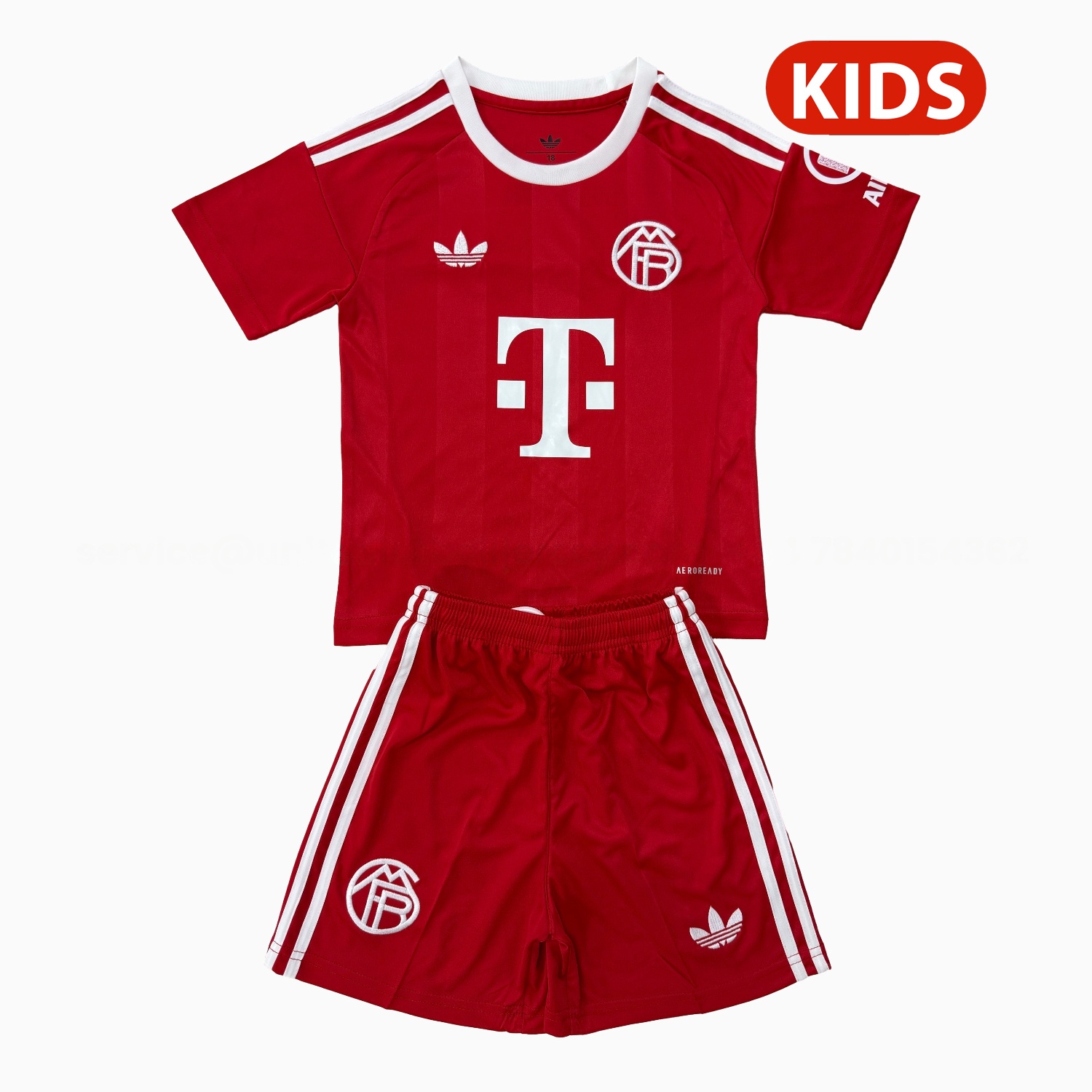 Bayern Munich 25-26 Red Goalkeeper Kids Kit - Unitedfutballjersey