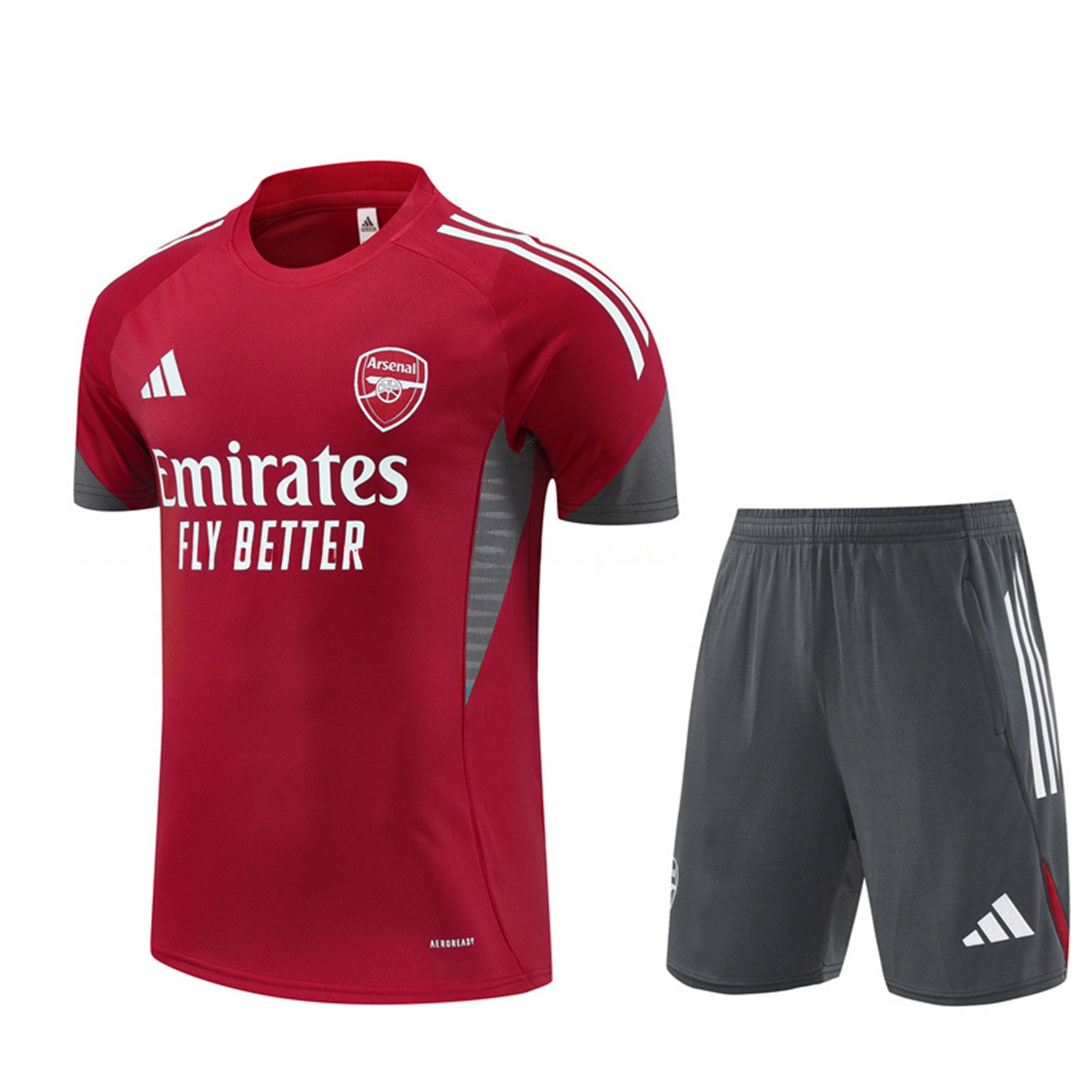 Arsenal 25-26 Short-Sleeve Training Set- Red Top & Green Shorts - Unitedfutballjersey