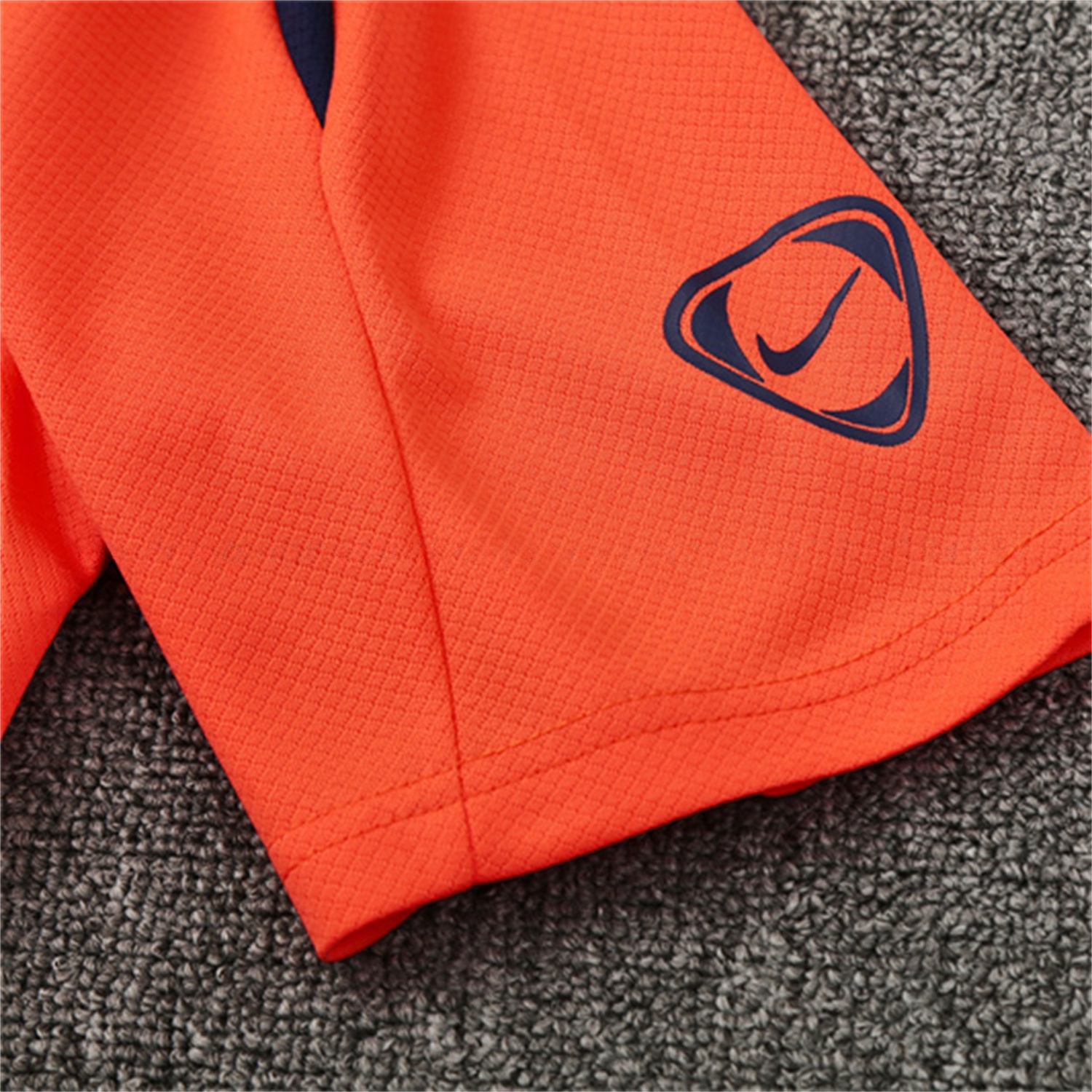 Barcelona 25-26 Kids Short-Sleeve Training Set - Orange Top Royal Blue Sponsor & Royal Blue Shorts - Unitedfutballjersey