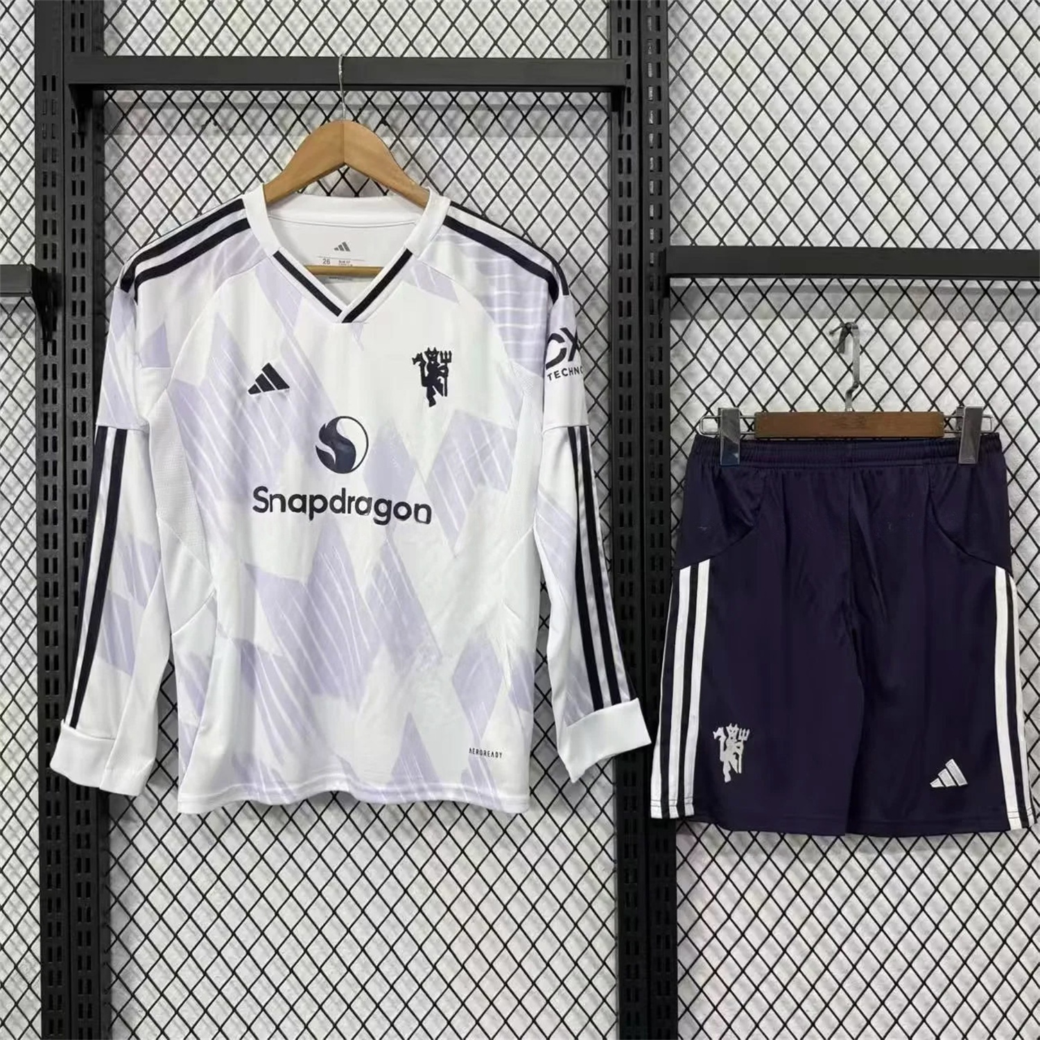 Manchester United 25-26 Away Long Sleeves Kids Kit - Unitedfutballjersey