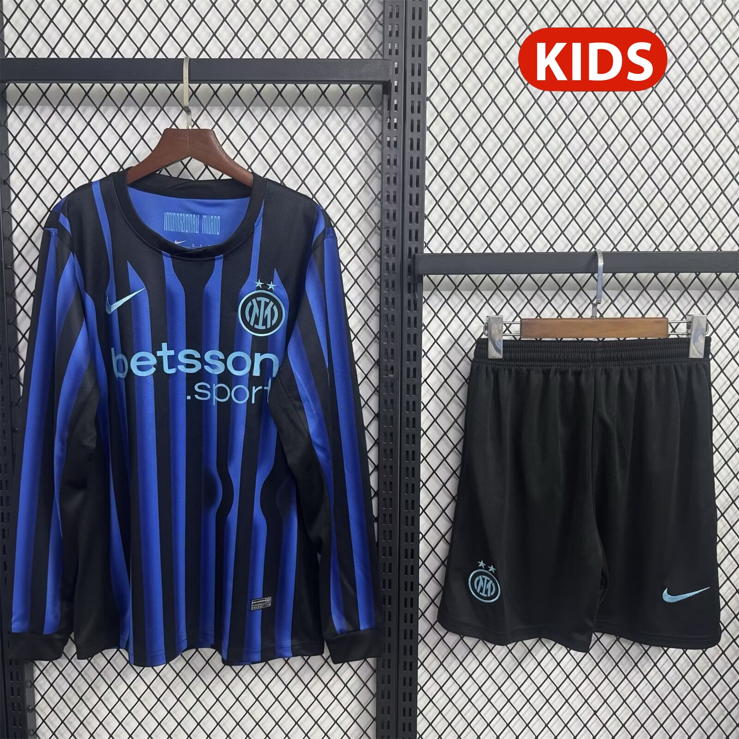 Inter Milan 25-26 Home Long Sleeves Kids Kit - Unitedfutballjersey
