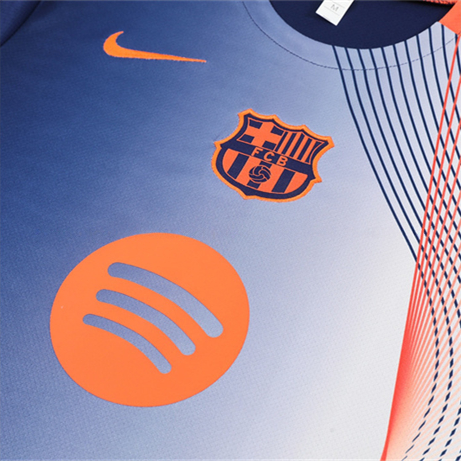 Barcelona 25-26 Short-Sleeve Training Set - Red Blue Line Top & Blue Shorts - Unitedfutballjersey