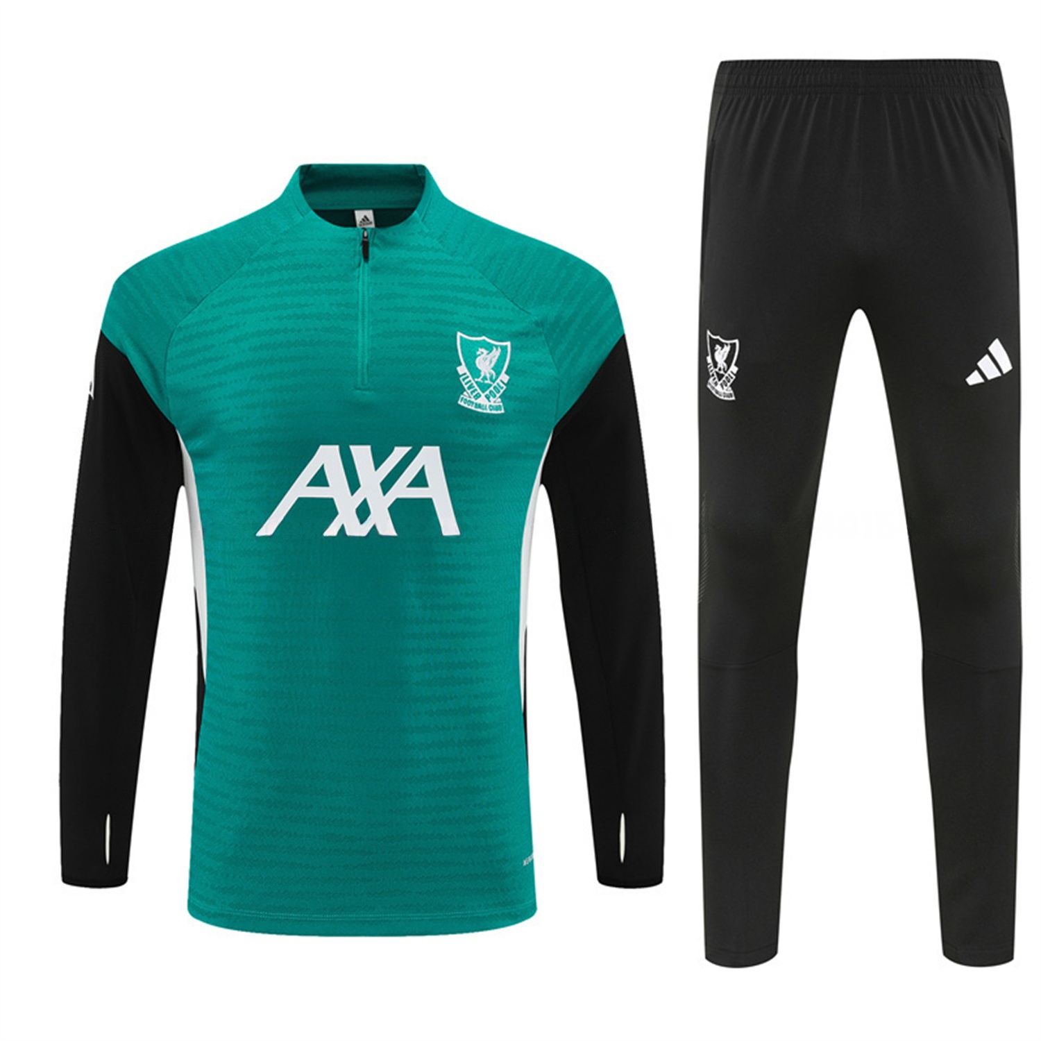 Liver.pool 25-26 Long Sleeve Training Set - Player Version - Green Top and Black Pants - Unitedfutballjersey