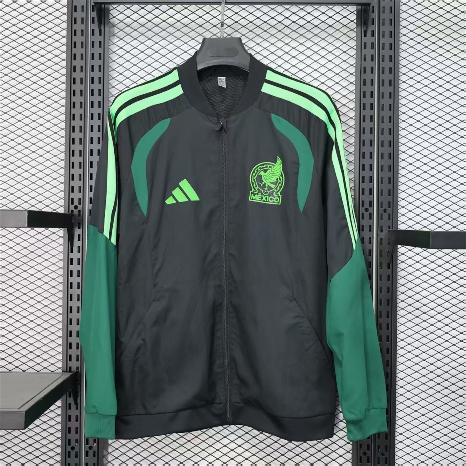 Mexico 25-26 Green And Black Windbreaker Jacket - Deep Green - Unitedfutballjersey