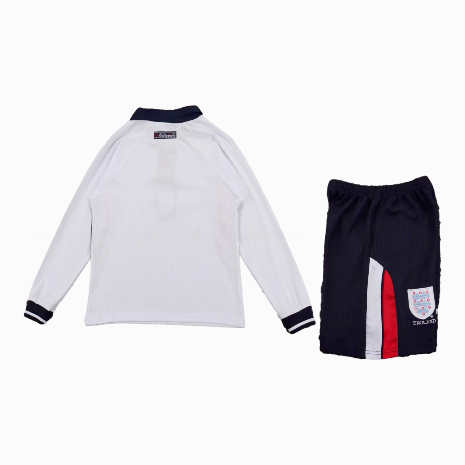 Retro England 1998 Home Long Sleeves Kids Kit - Unitedfutballjersey