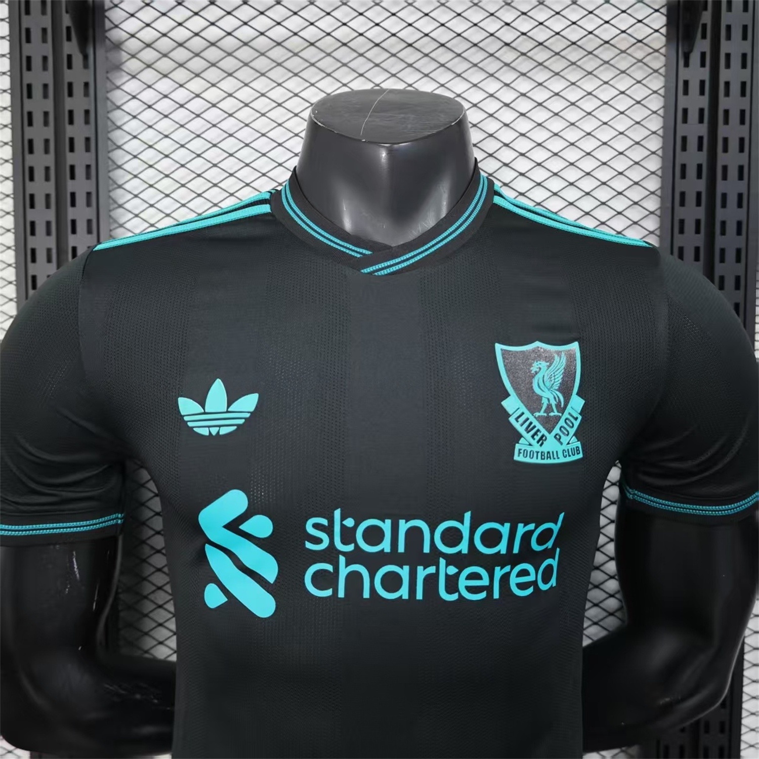 Liver.pool 25-26 Black Special Cyan Sponsor Jersey - Player Version - Unitedfutballjersey