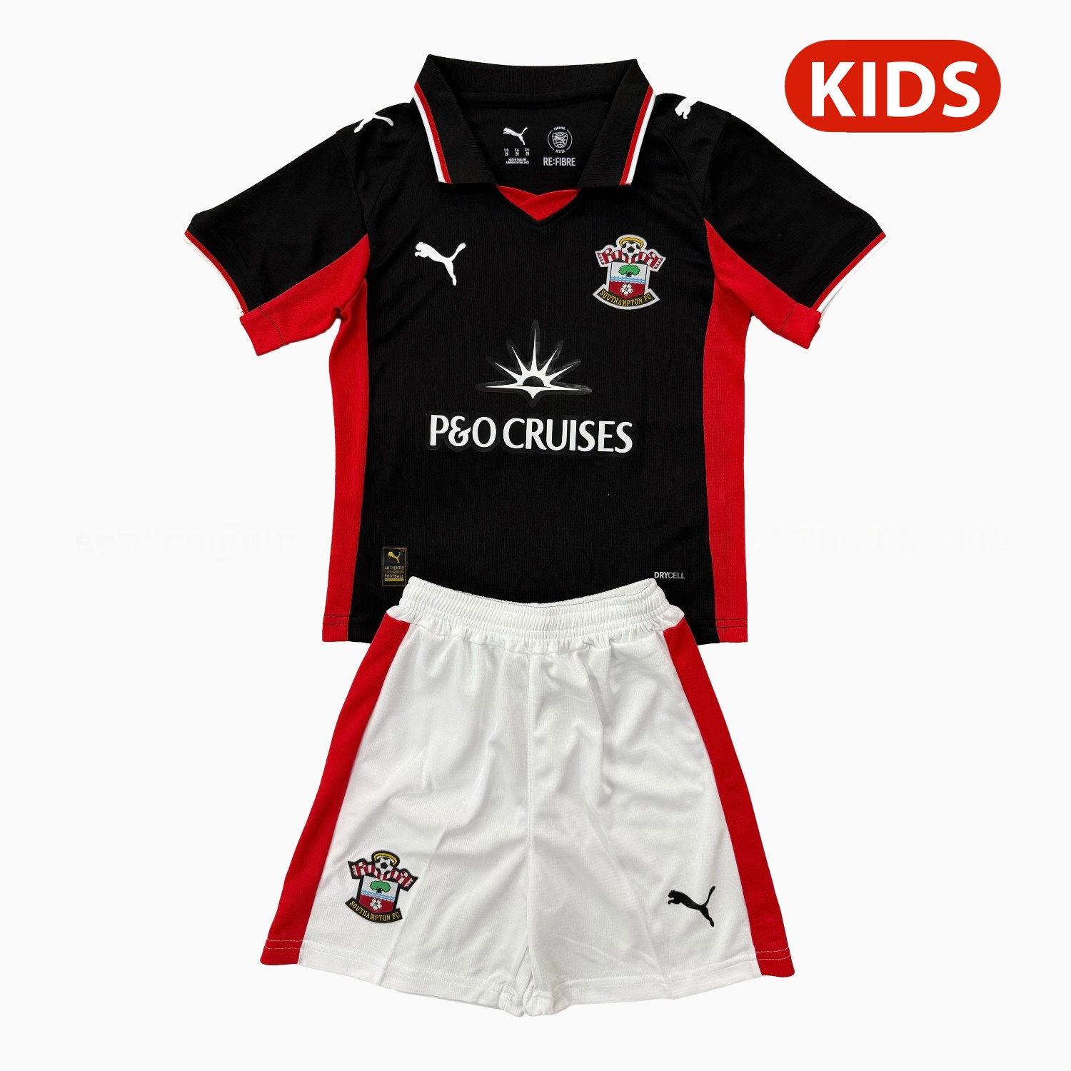 Southampton 25-26 Third Black Kids Kit - Unitedfutballjersey