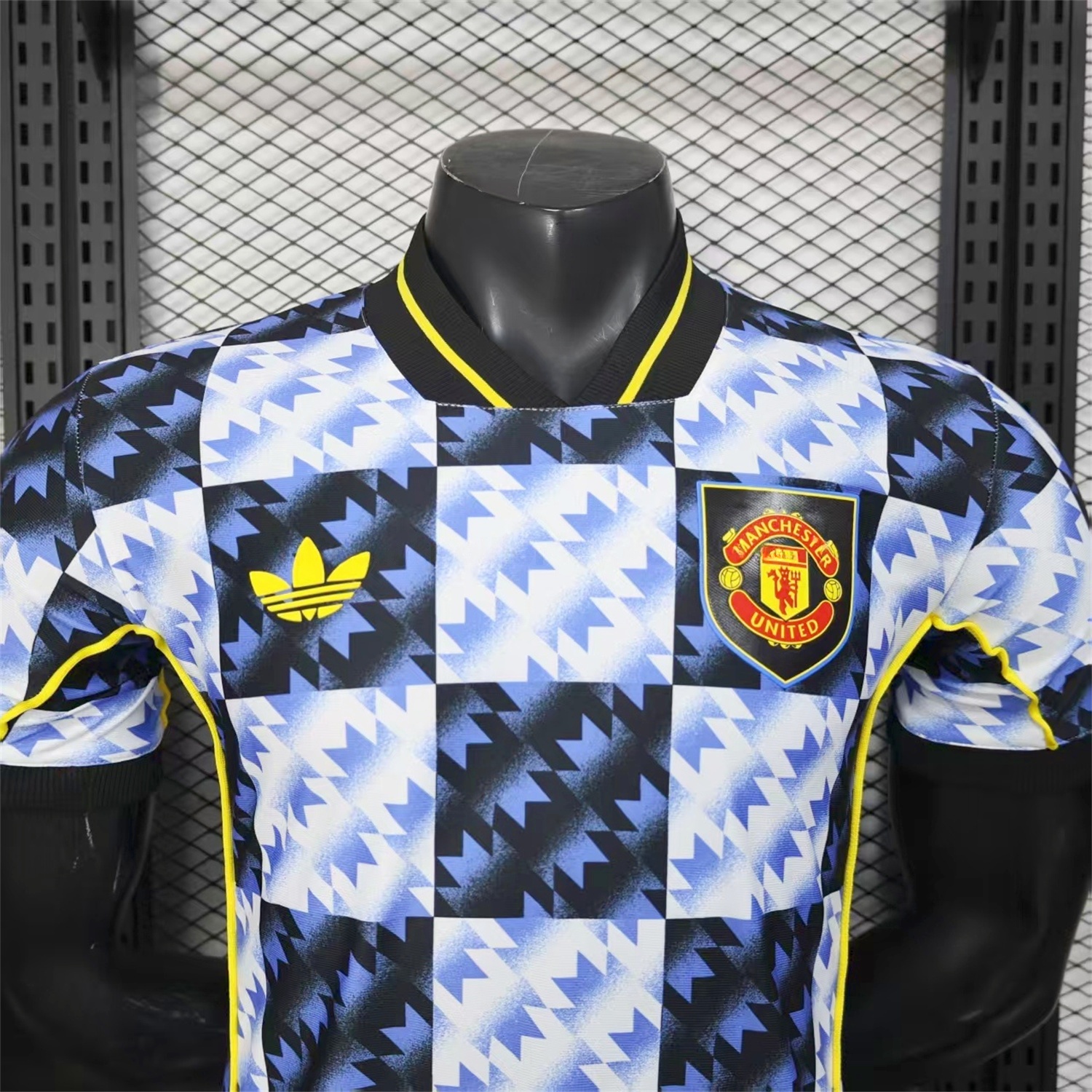 Manchester United 25-26 Blue And Black Checkerboard Special Jersey - Player Version - Unitedfutballjersey