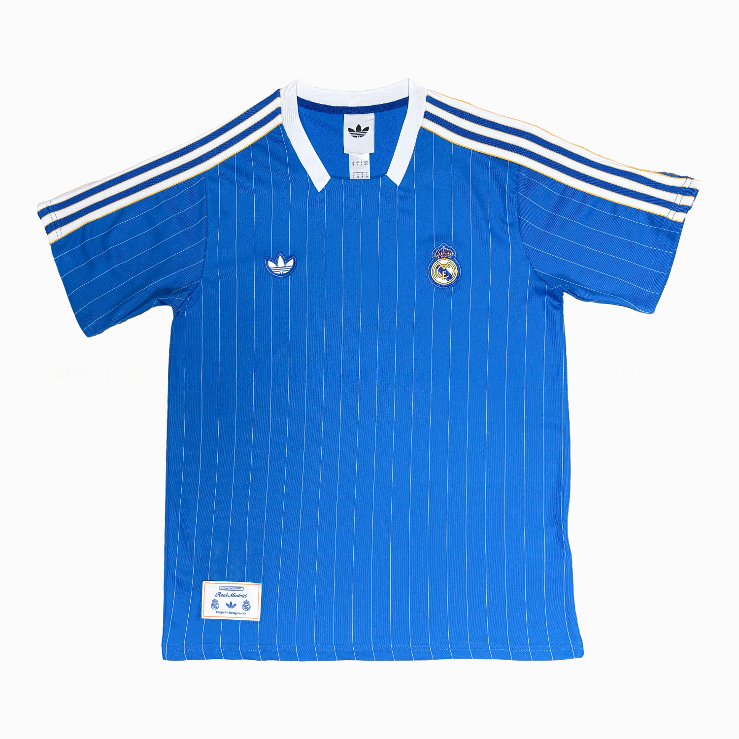 Real Madrid 25-26 Trefoil White Lines Blue Travel Jersey - Fans Version - Unitedfutballjersey