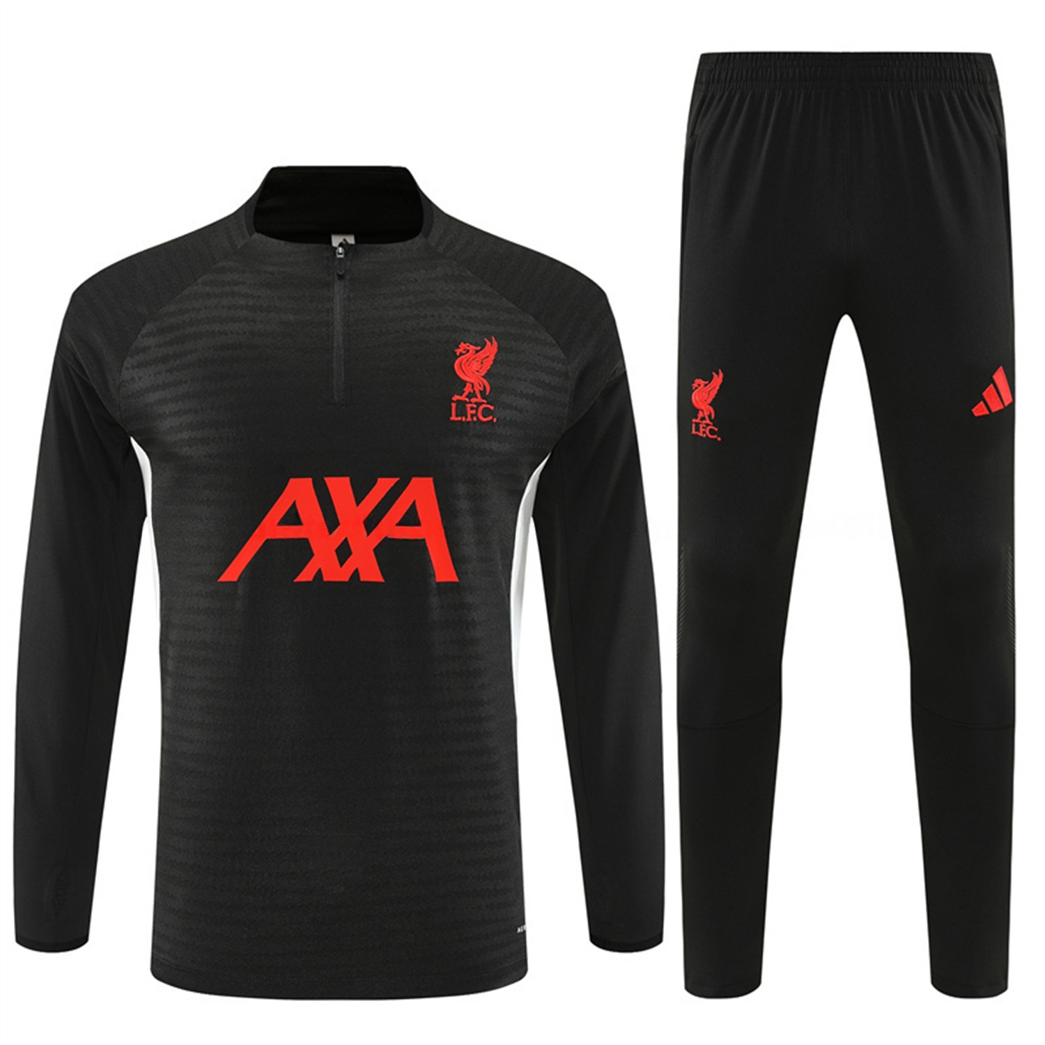 Liver.pool 25-26 Long Sleeve Training Set - Player Version - Black Top & Black Pants - Unitedfutballjersey