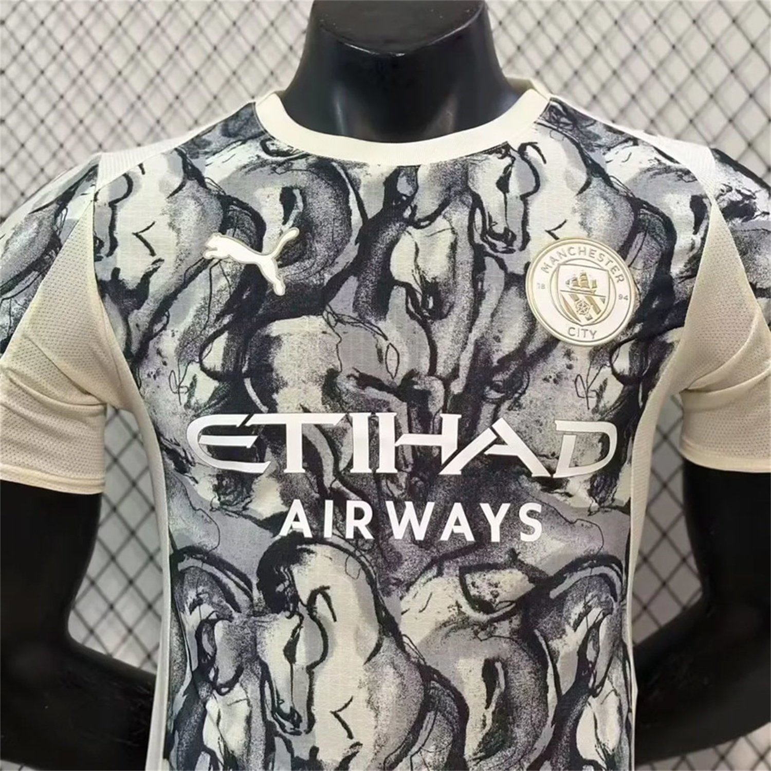 Manchester City 25-26 Year of the Horse Ink Painting Special Jersey - Player Version - Unitedfutballjersey