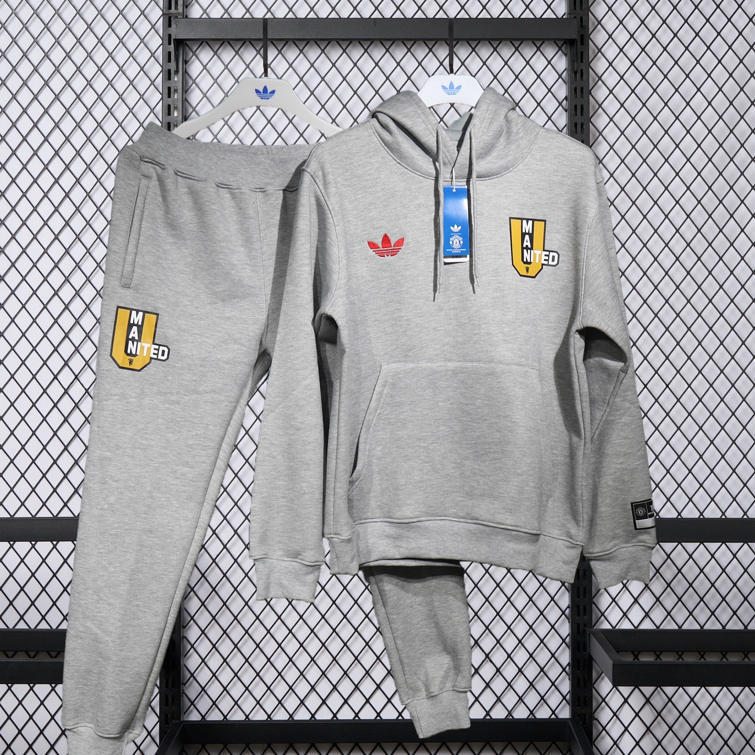 Manchester United 25-26 Pure Color Training Set - Grey Top and Grey Pants - Unitedfutballjersey