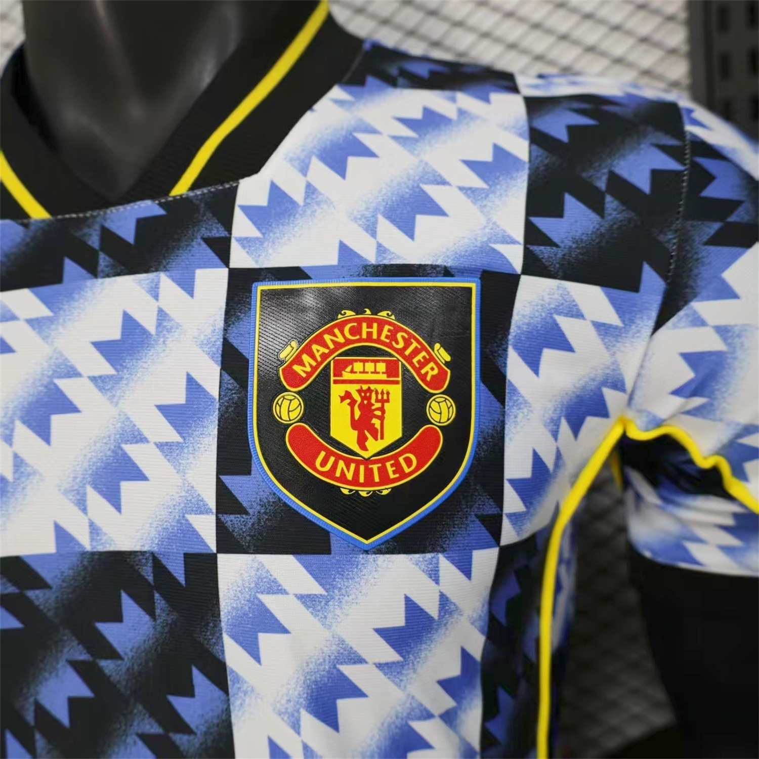Manchester United 25-26 Blue And Black Checkerboard Special Jersey - Player Version - Unitedfutballjersey