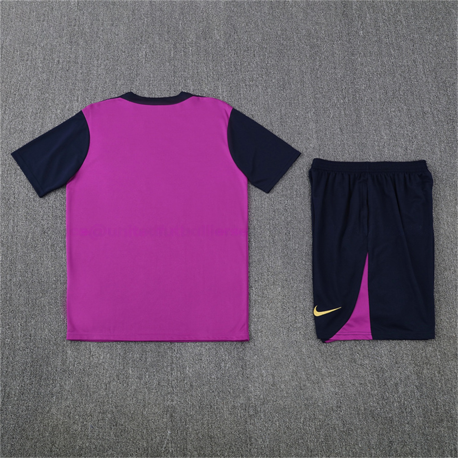 Barcelona 25-26 Short-Sleeve Training Set - Purple Top & Deep Blue Shorts - Unitedfutballjersey