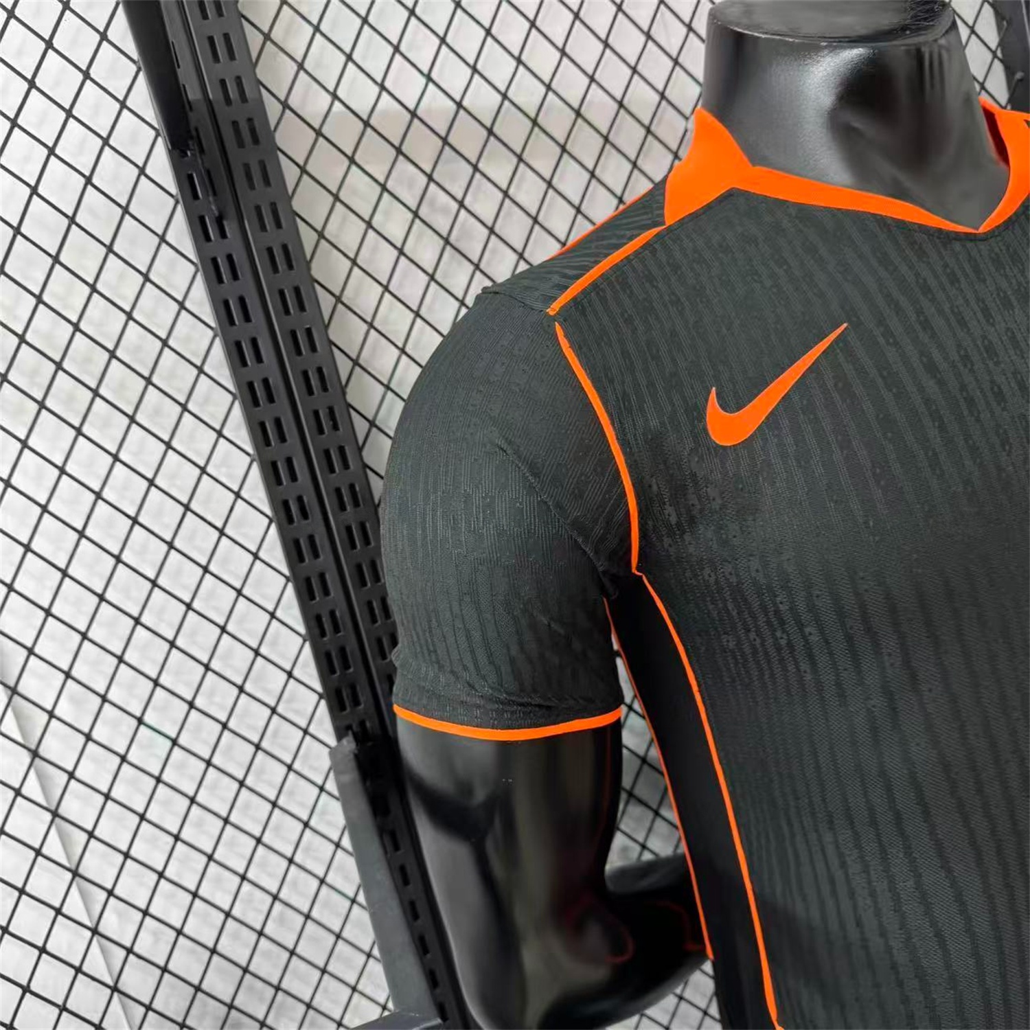 Corinthians 25-26 Third Orange Lines Black Jersey - Player Version - Unitedfutballjersey