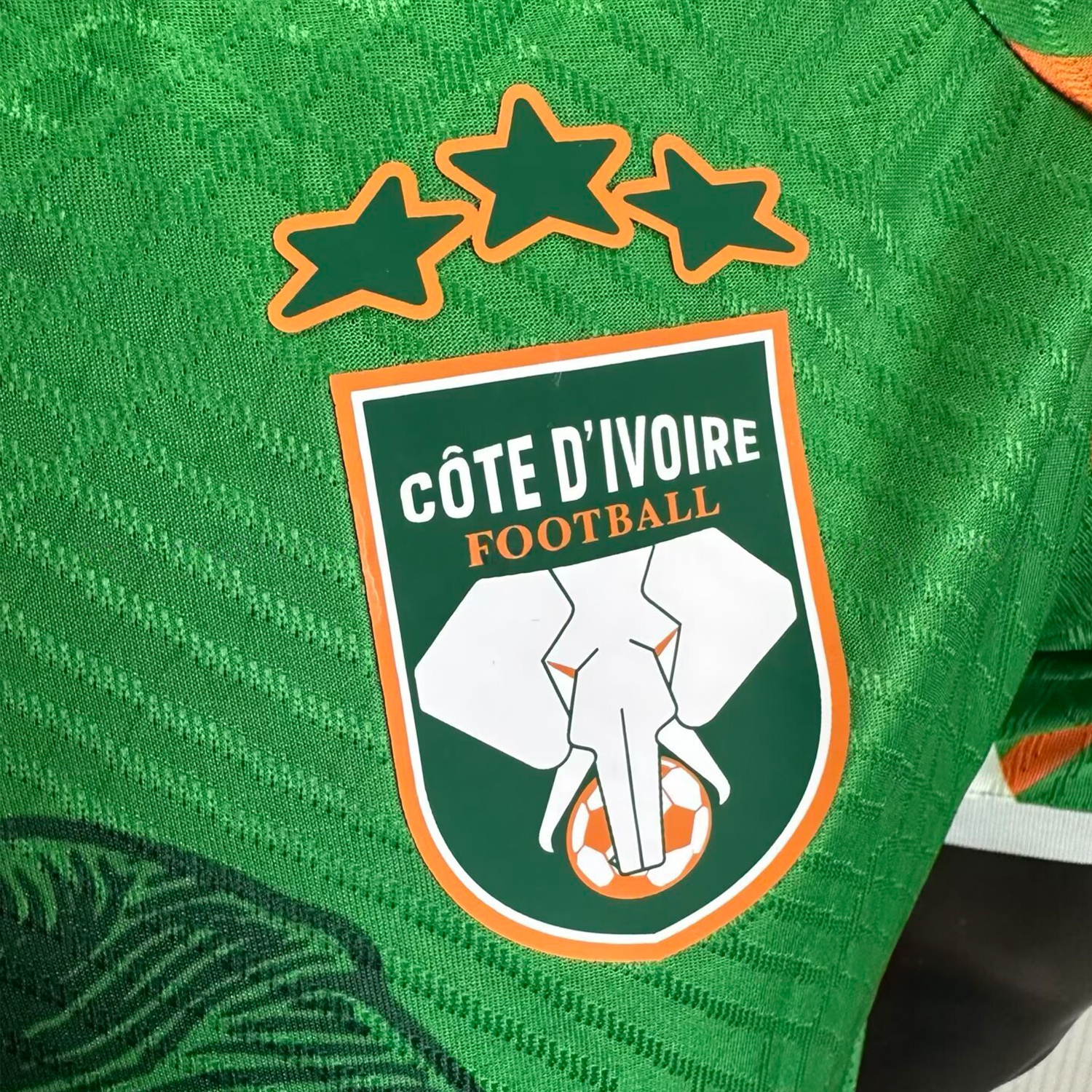 Ivory Coast 25-26 Elephant And Kid Green Jersey - Player Version - Unitedfutballjersey