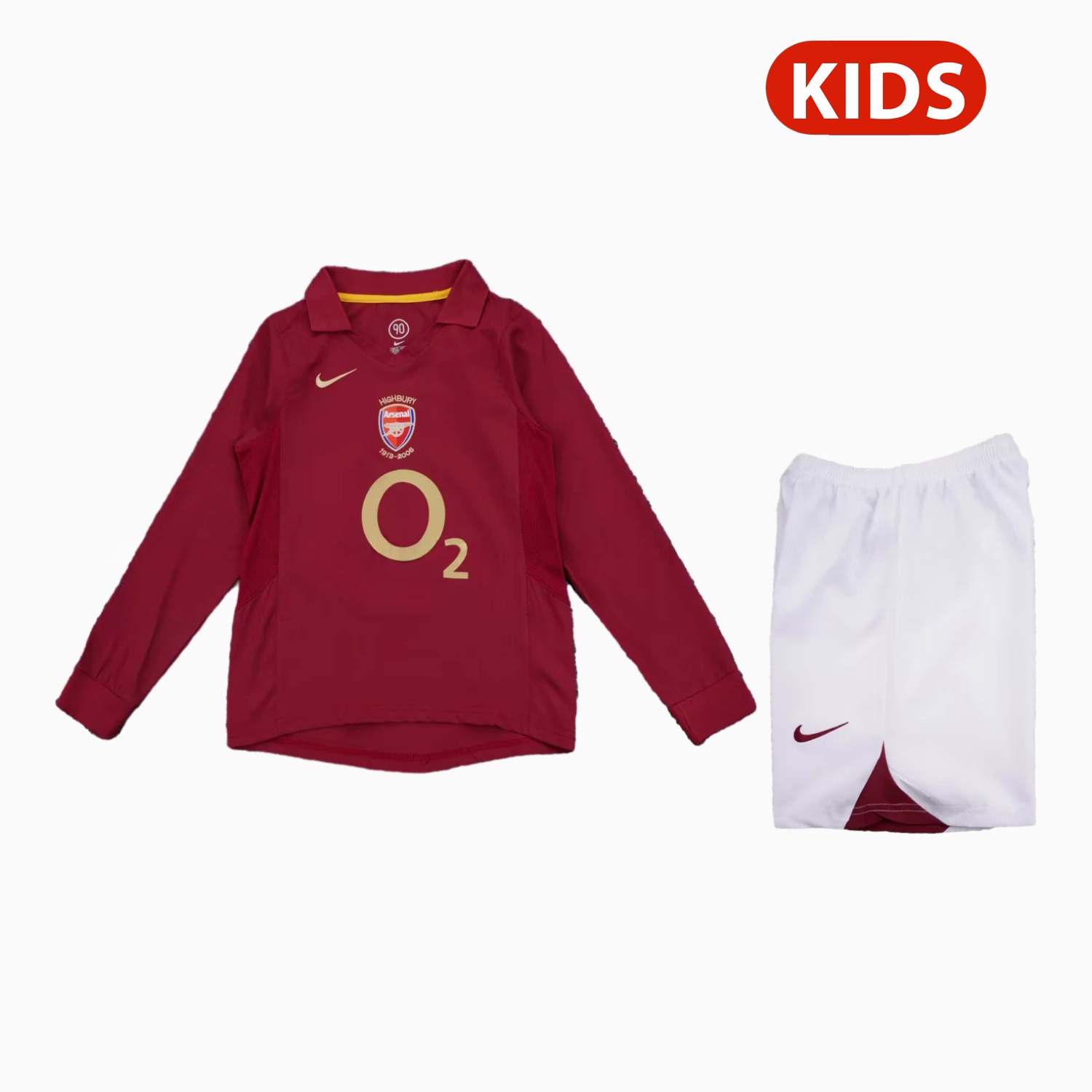 Retro Arsenal 2005-06 Home Long Sleeves Kids Kit - Unitedfutballjersey