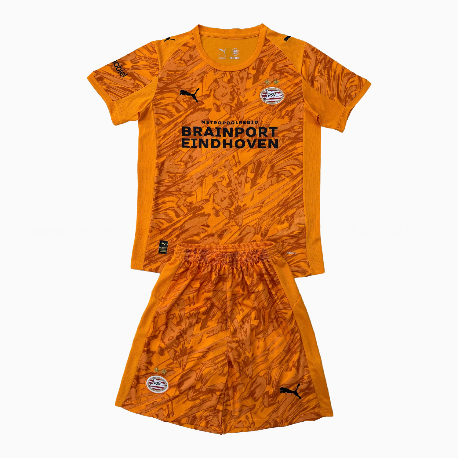 PSV Eindhoven 25-26 Orange Goalkeeper Kids Kit - Unitedfutballjersey