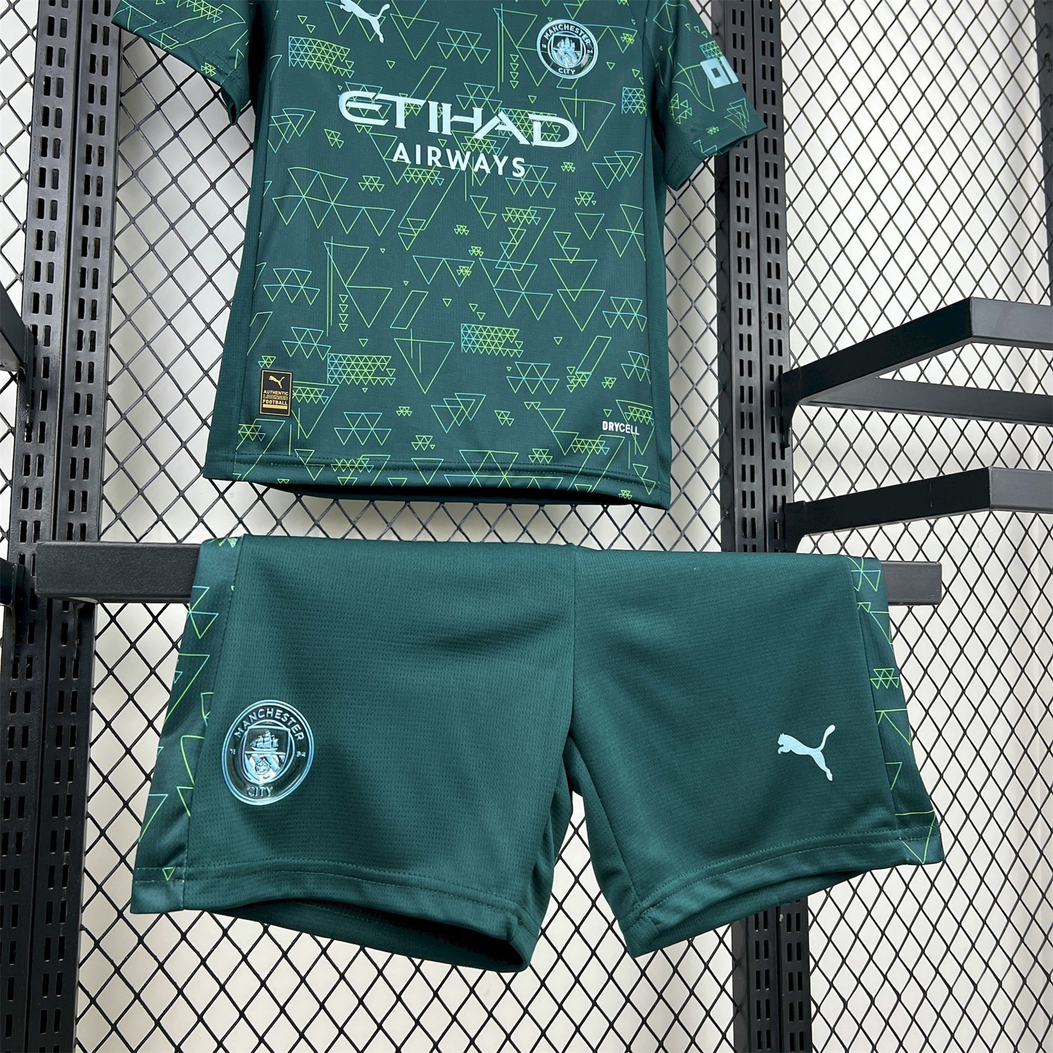 Manchester City 25-26 Fourth Green Kids Kit - Unitedfutballjersey