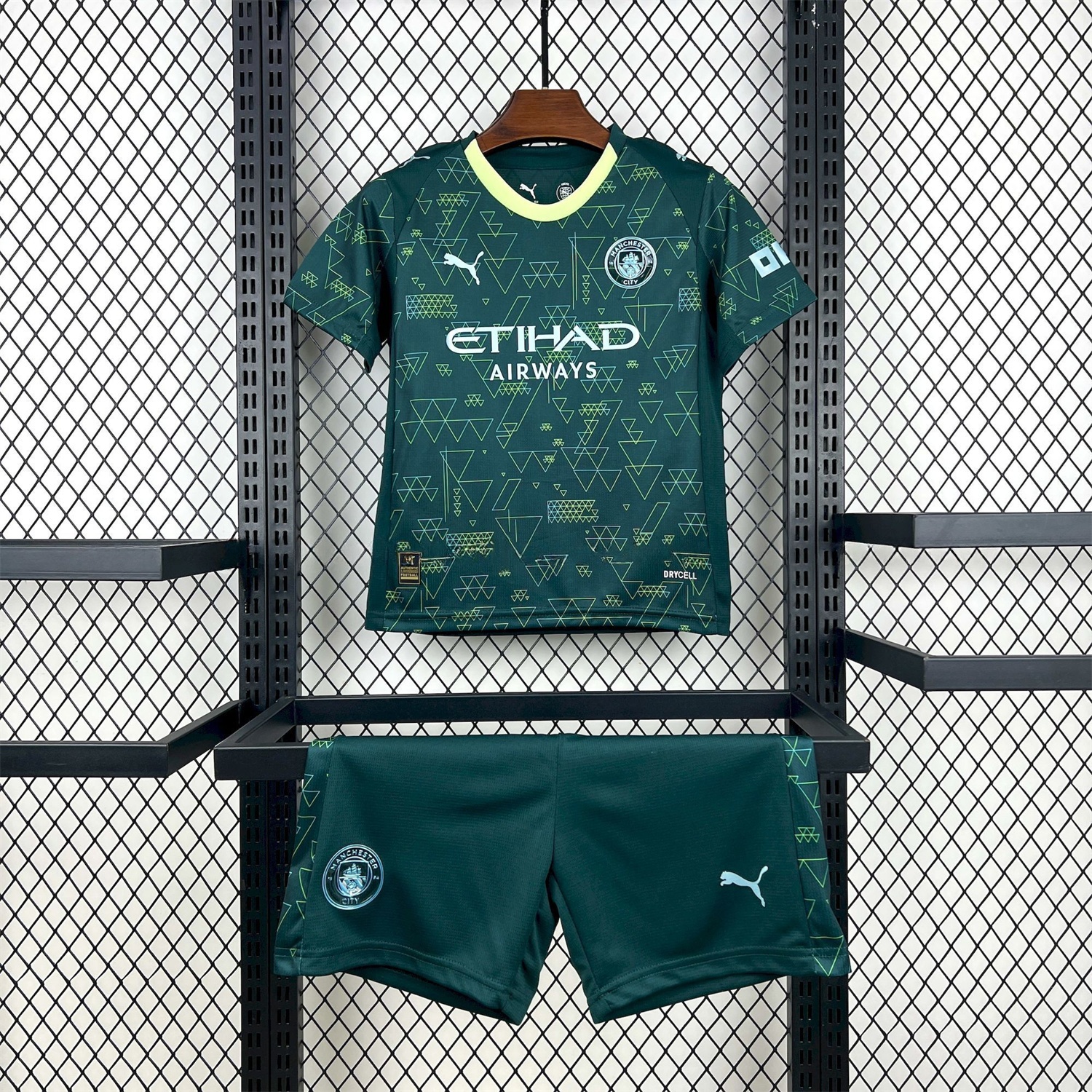 Manchester City 25-26 Fourth Green Kids Kit - Unitedfutballjersey