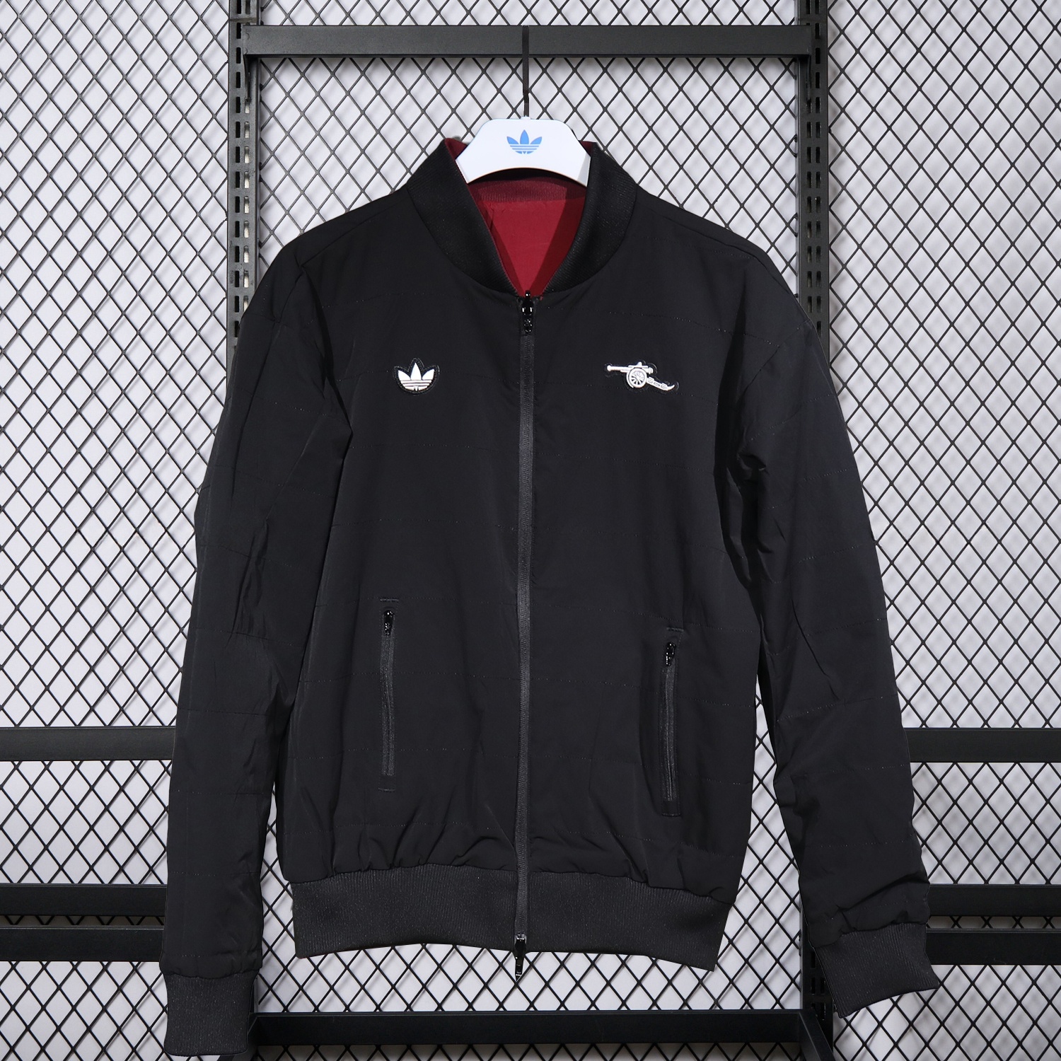 Arsenal 25-26 Double Sided Reversible Windbreaker - Black & Red - Unitedfutballjersey