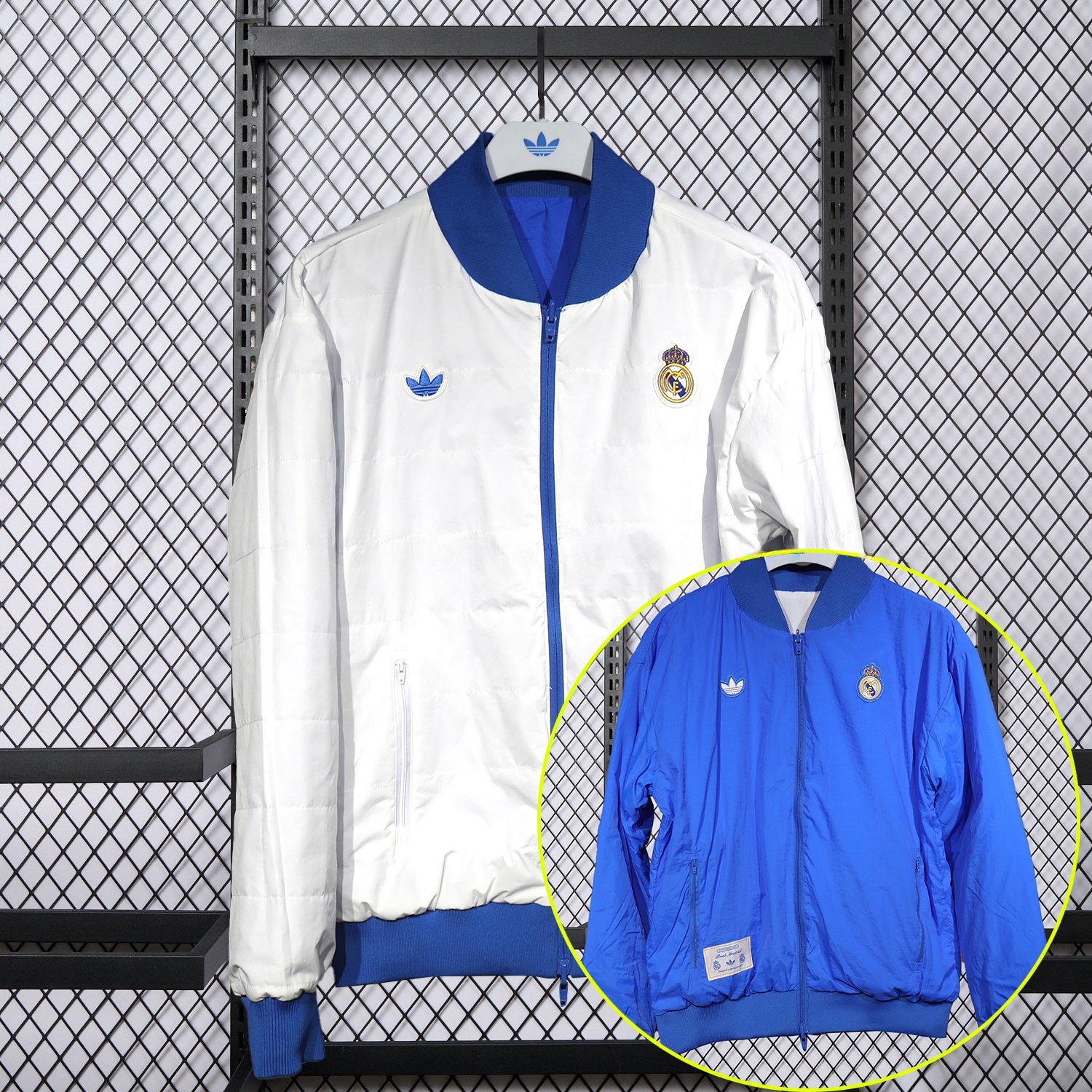 Real Madrid 25-26 Double Sided Reversible Windbreaker - Blue & White - Unitedfutballjersey