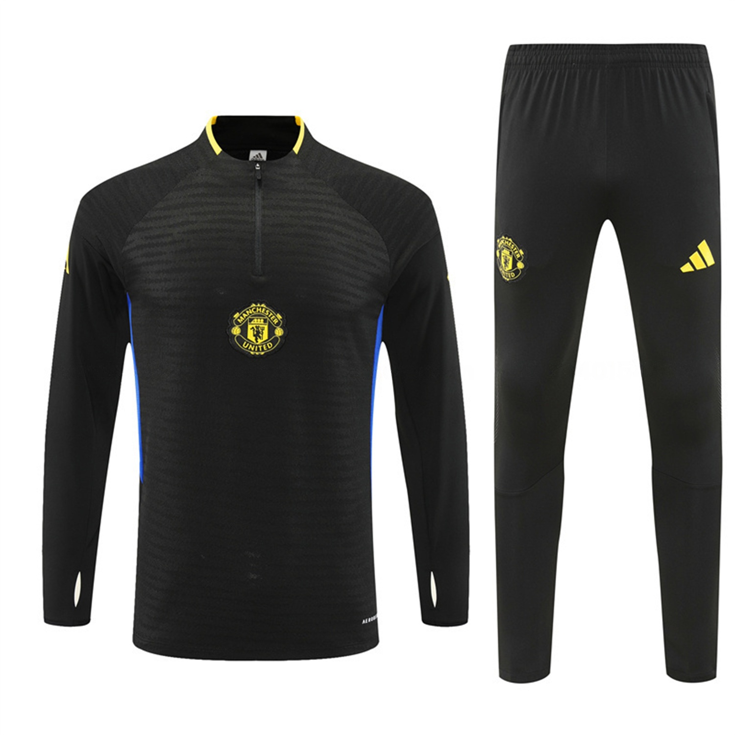 Manchester United 25-26 Kids Long Sleeve Training Set - Black Top & Black Pants - Unitedfutballjersey