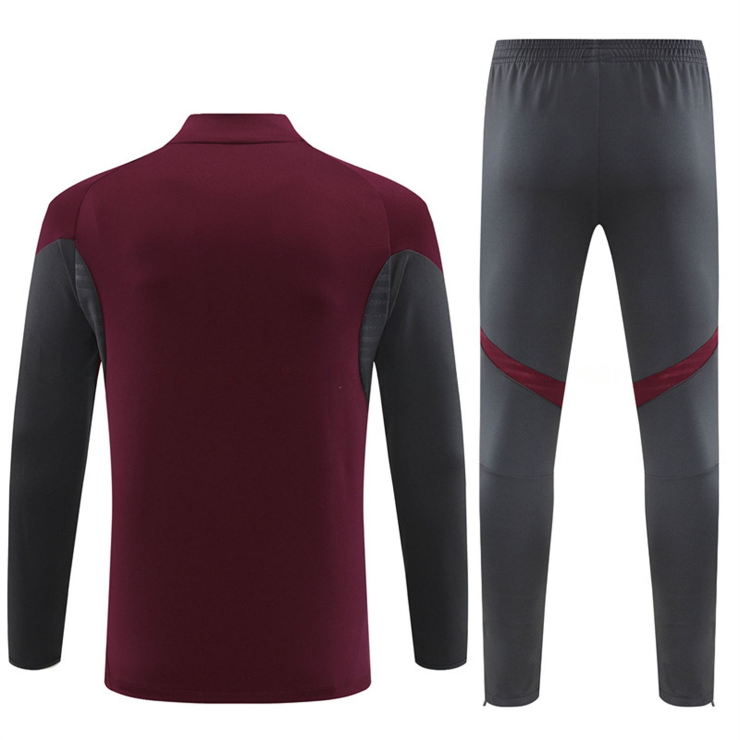 Arsenal 25-26 Long Sleeve Training Set - Wine Red Top & Grey Pants - Unitedfutballjersey