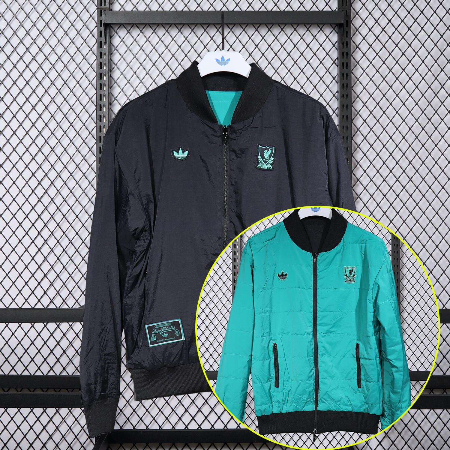 Liver.pool 25-26 Double Sided Reversible Windbreaker - Black & Green - Unitedfutballjersey