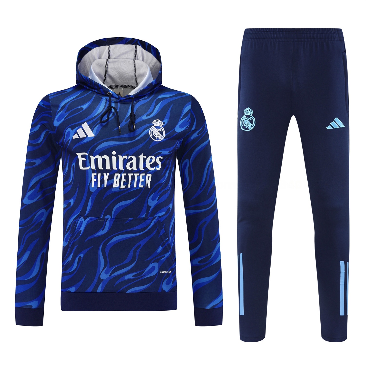 Real Madrid 25-26 Training Hoodie Set - Blue Hoodie and Deep Blue Pants - Unitedfutballjersey